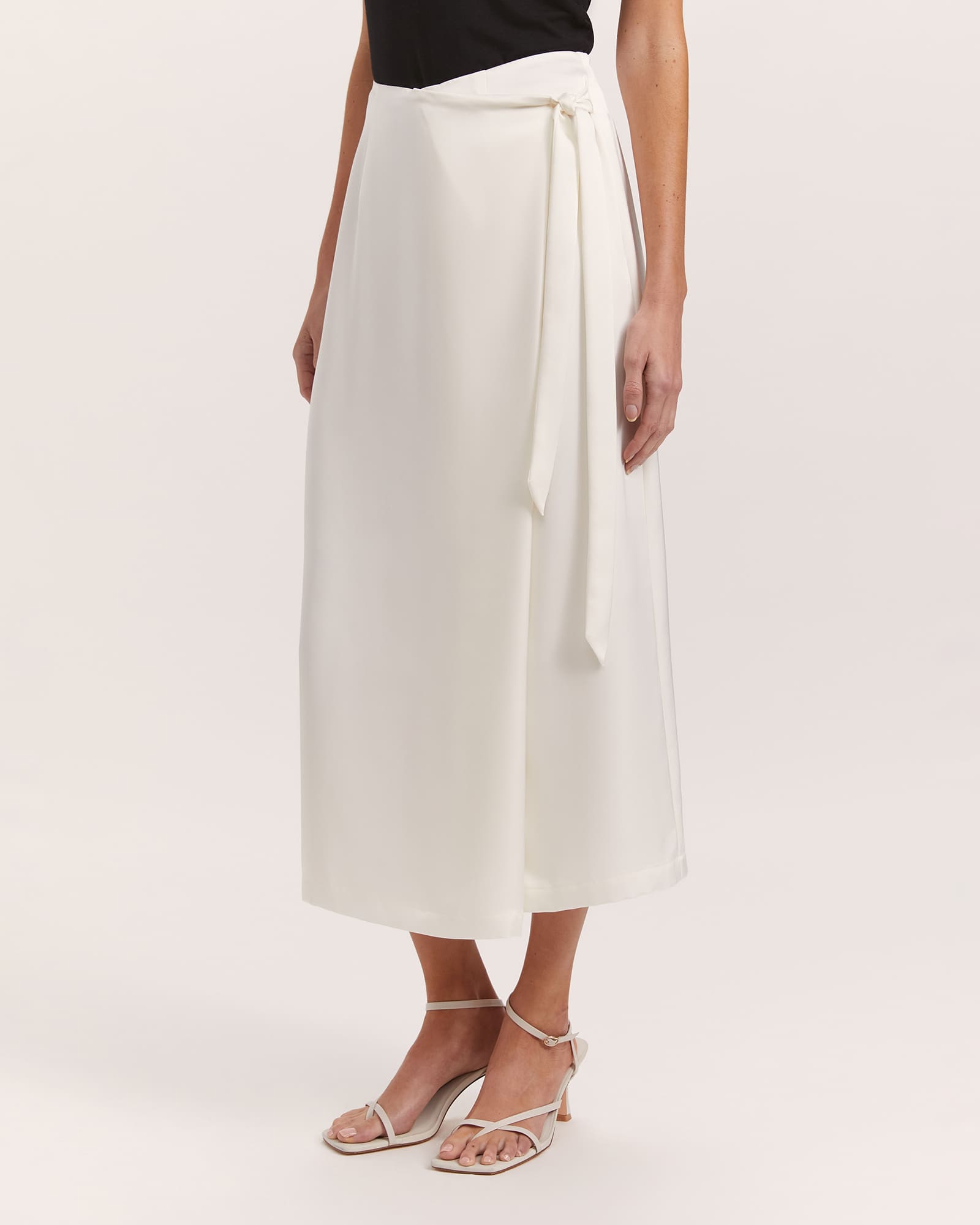 Jayde Wrap Midi Skirt in Vanilla - SABA