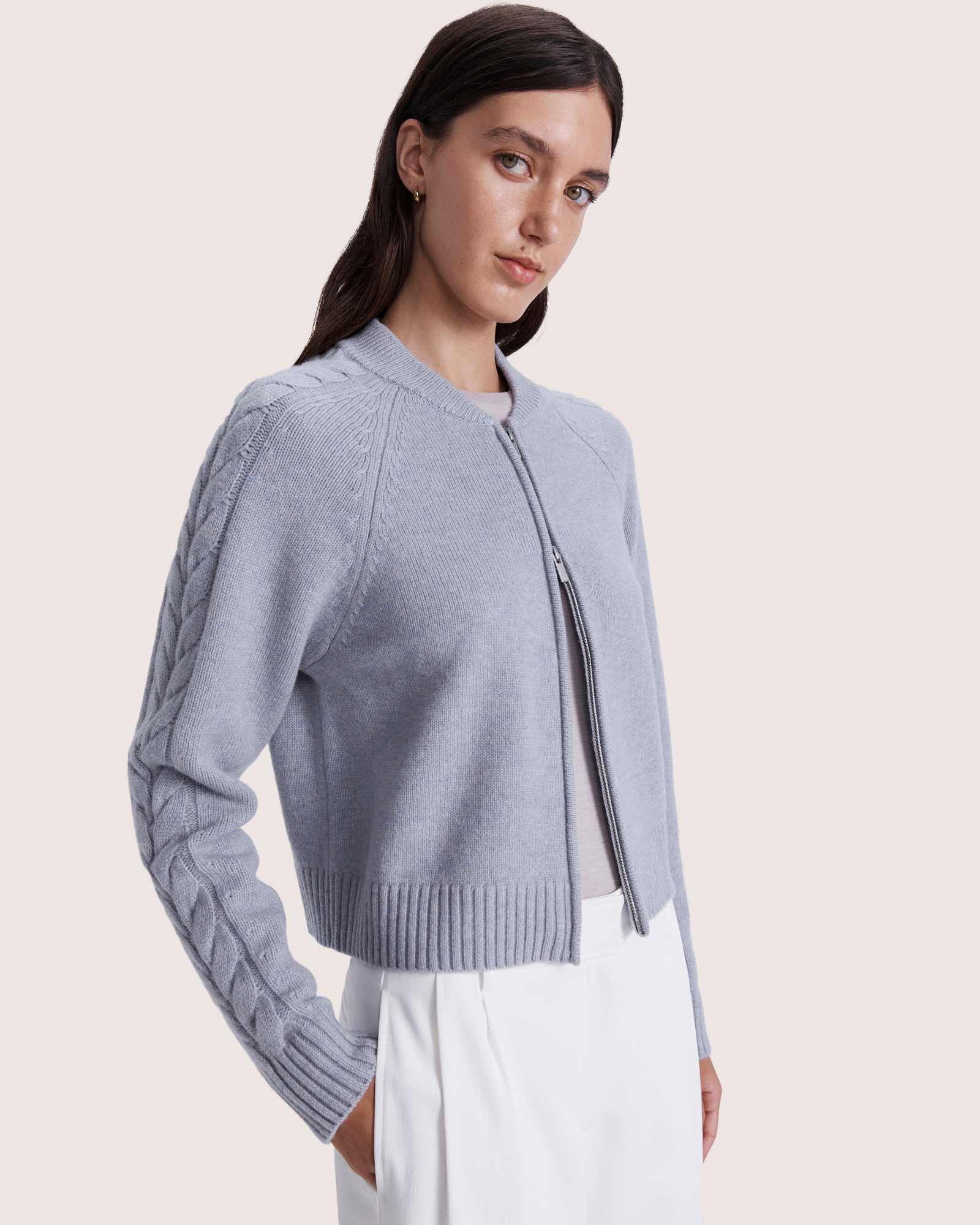 Claudia Wool Cable Bomber