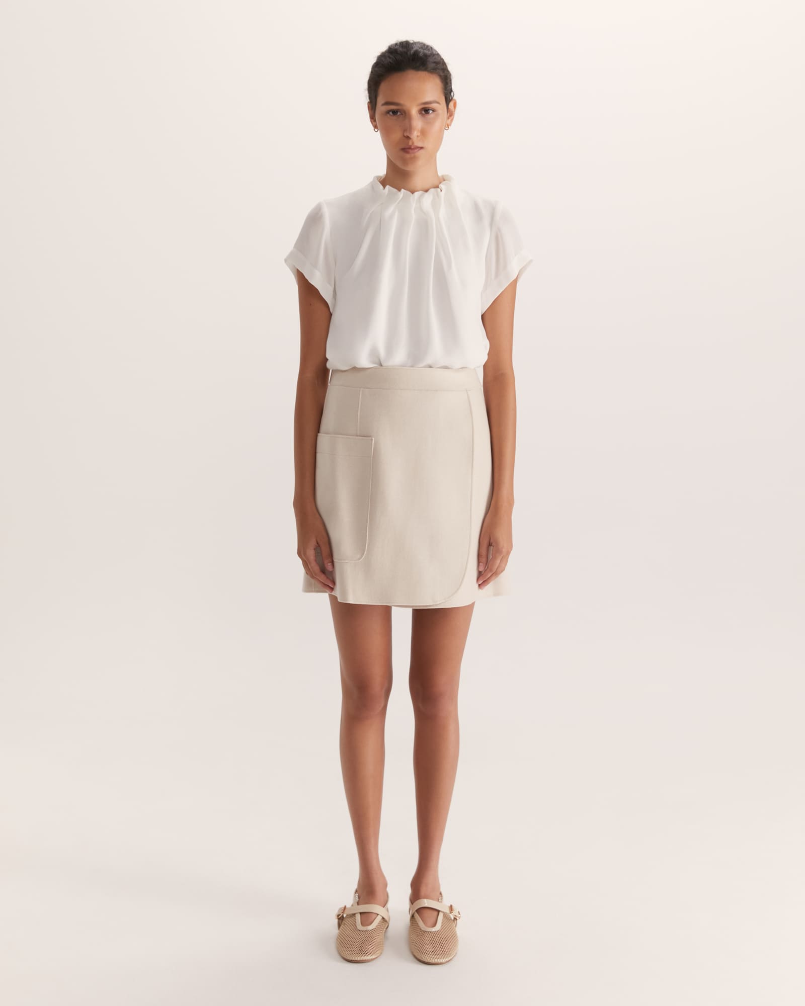 Willa High Neck Short Sleeve Top