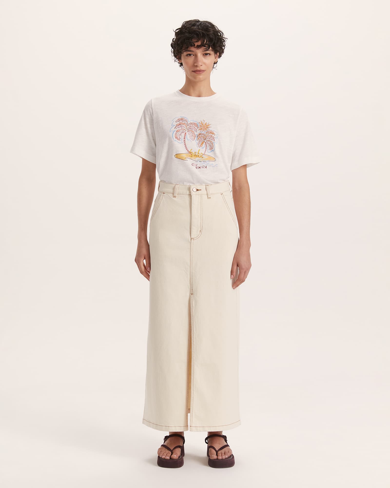 Elke Denim Maxi Skirt