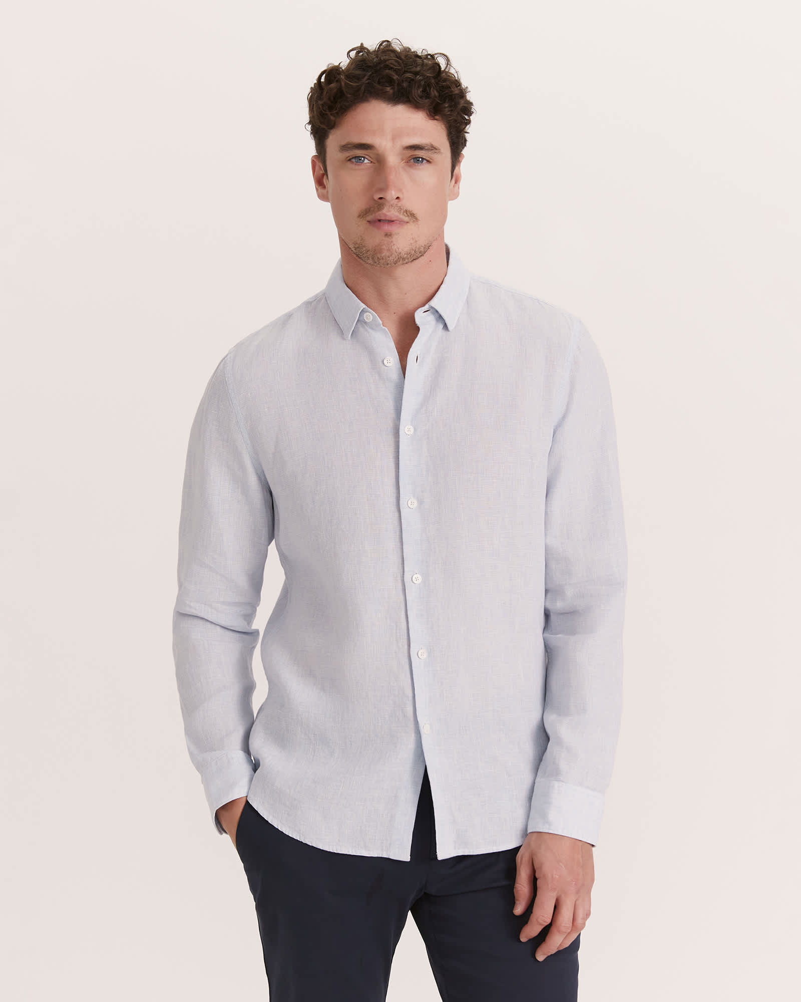 Anderson Classic Yarn Dyed Linen Shirt