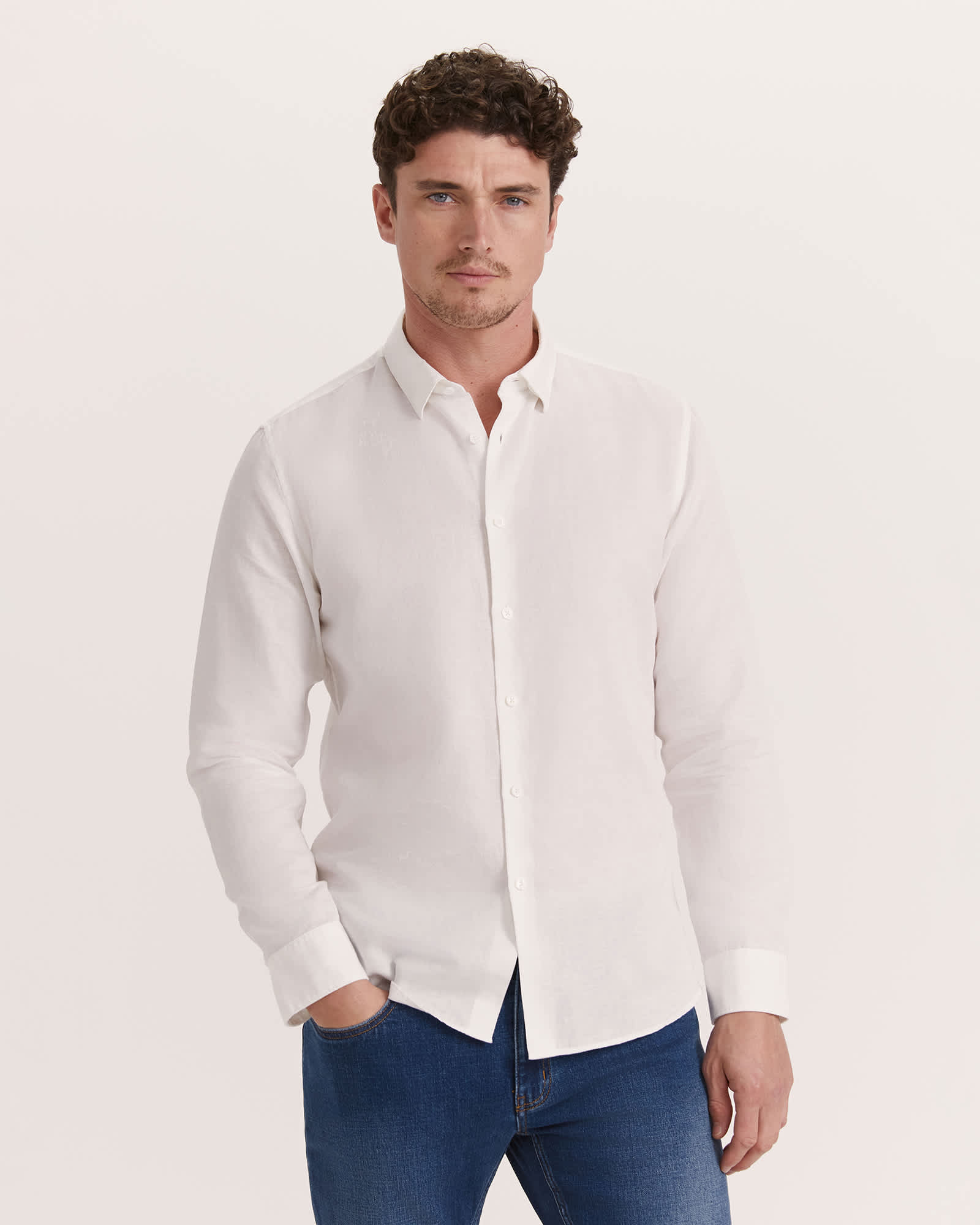 Reeves Long Sleeve Classic Linen Cotton Shirt