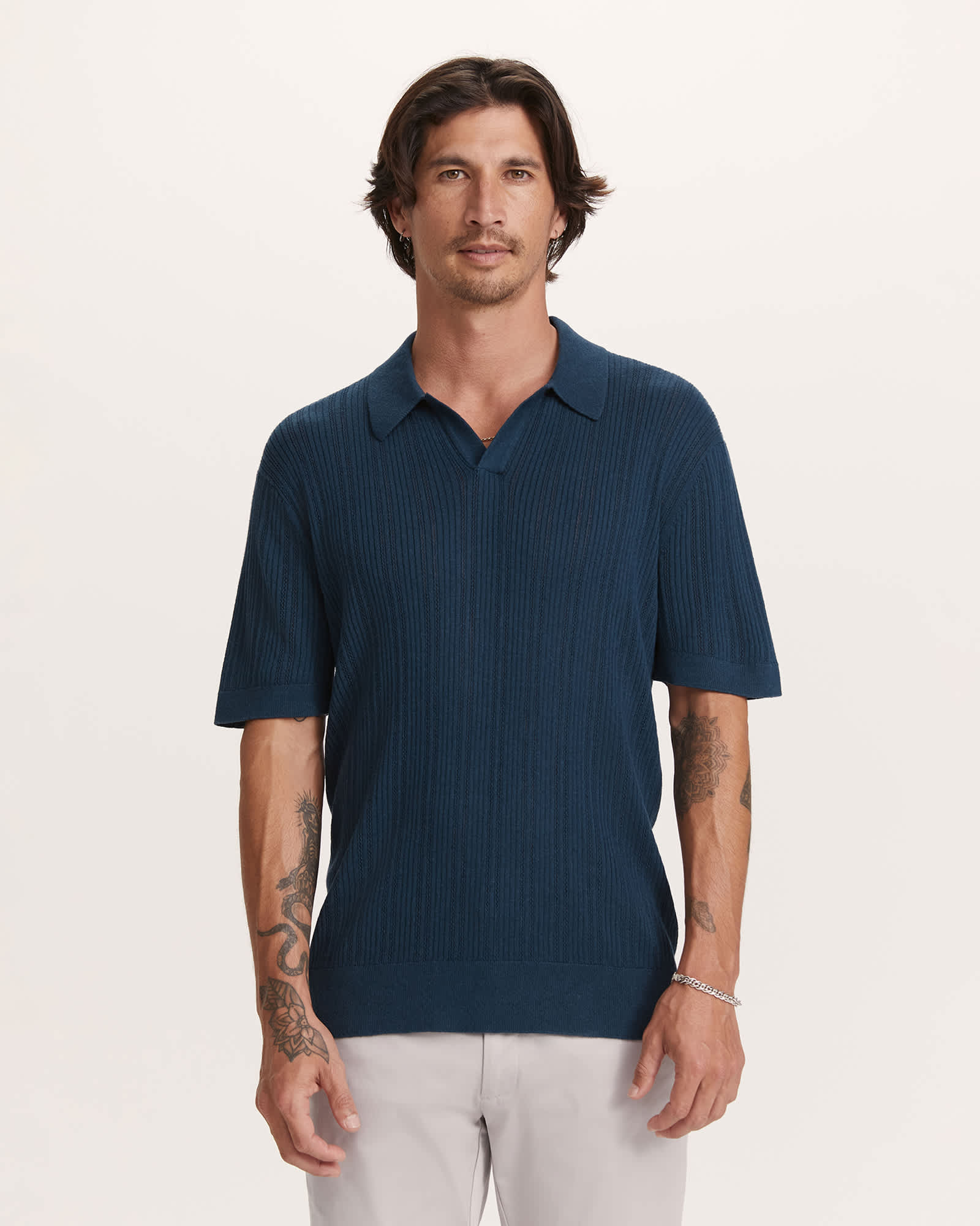 Nelson Linen Cotton Knit Polo