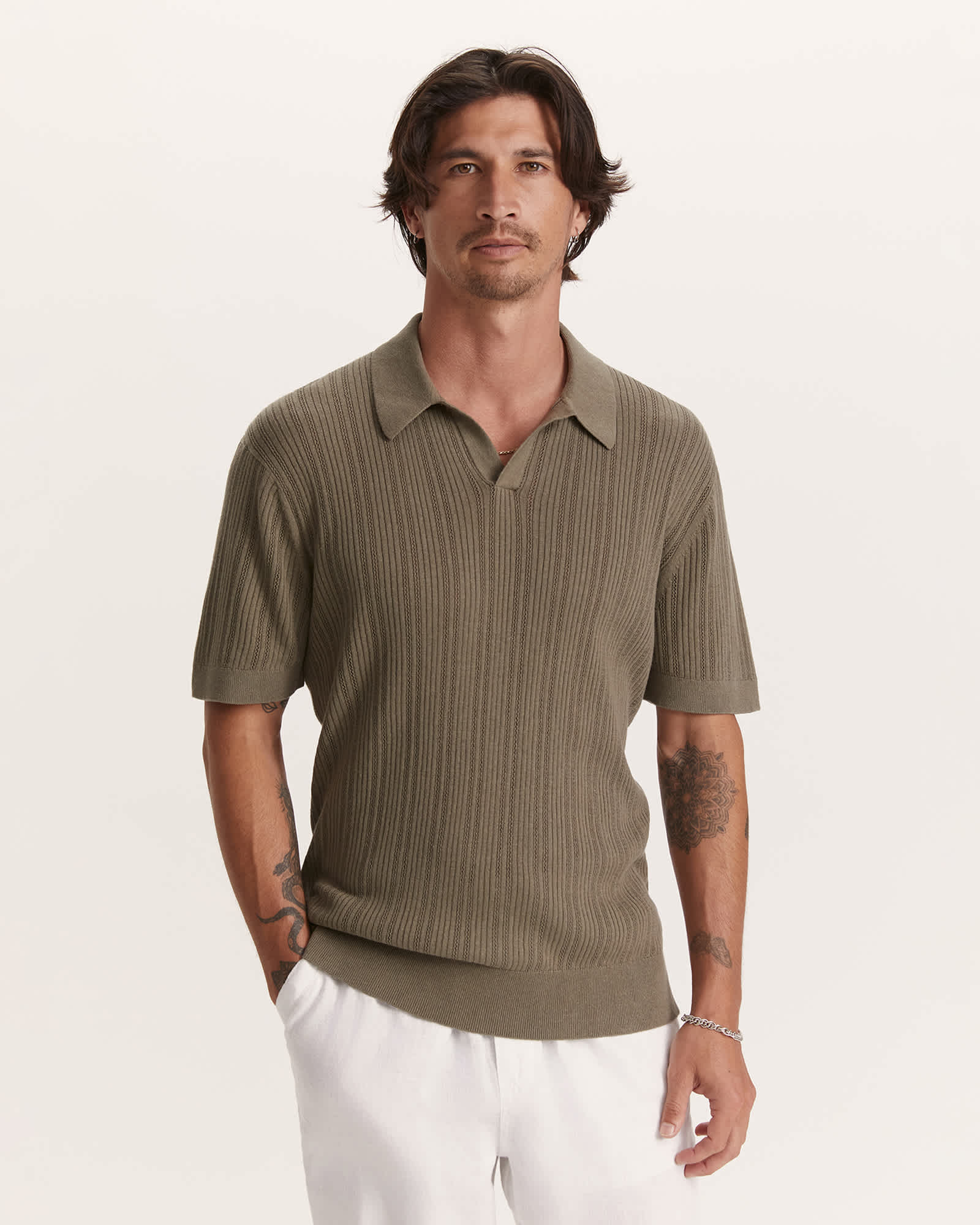 Nelson Linen Cotton Knit Polo