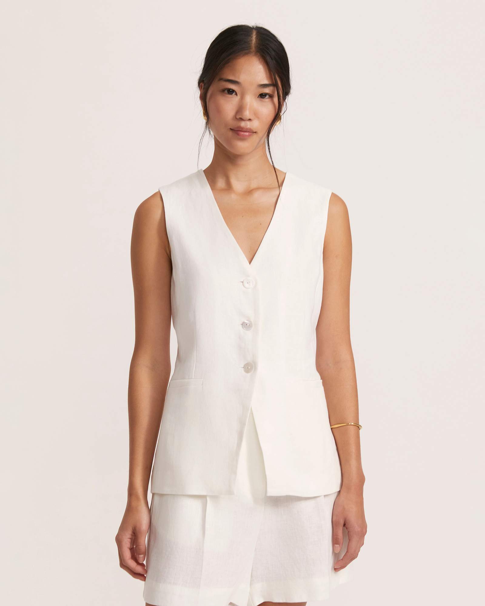 Lila Linen Vest