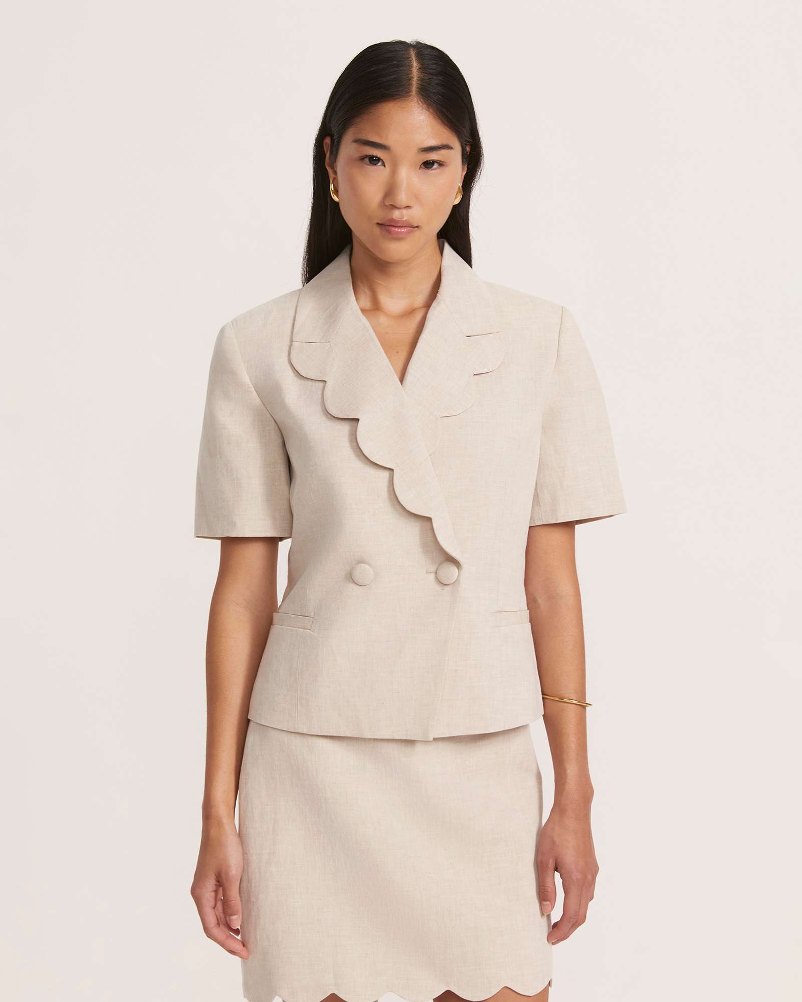 Sienna Linen Scalloped Jacket