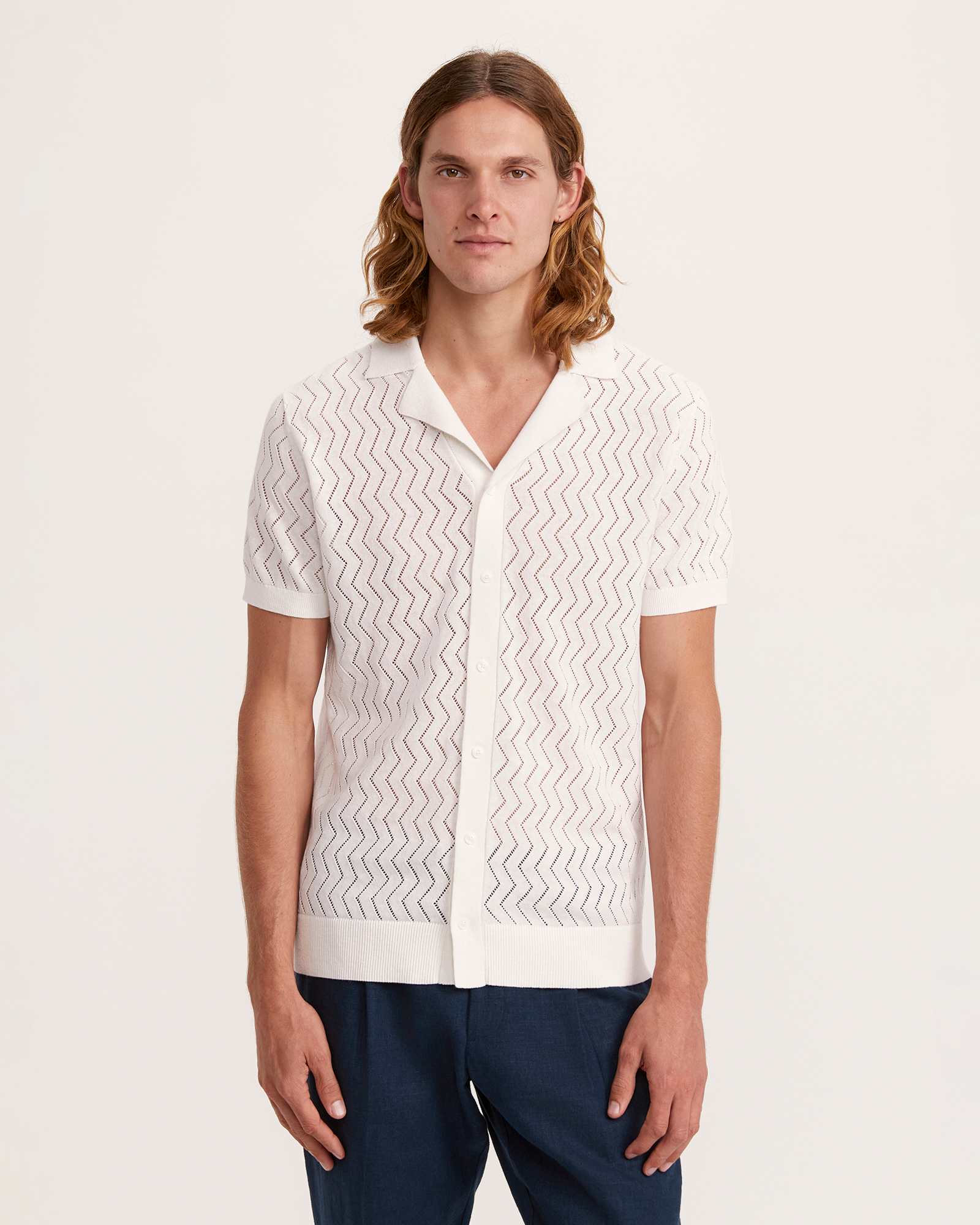 Luke Cotton Linen Knit Polo