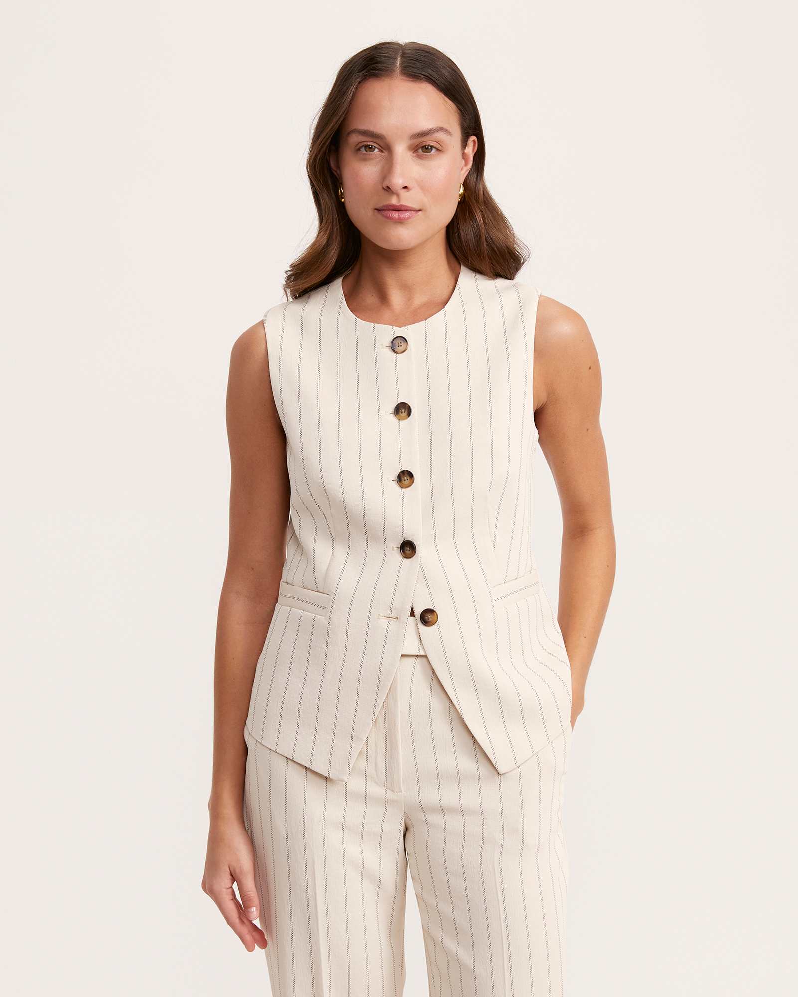 Dharma Pinstripe Crew Vest