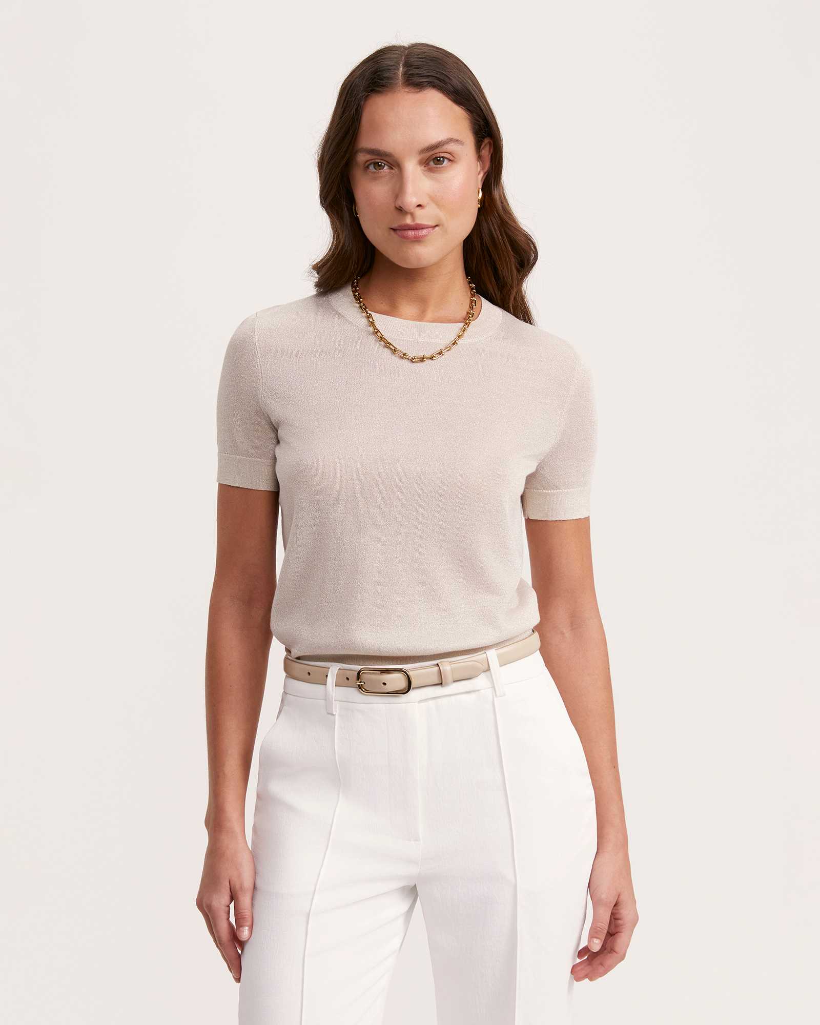 Mariya Metallic Crew Neck Knit