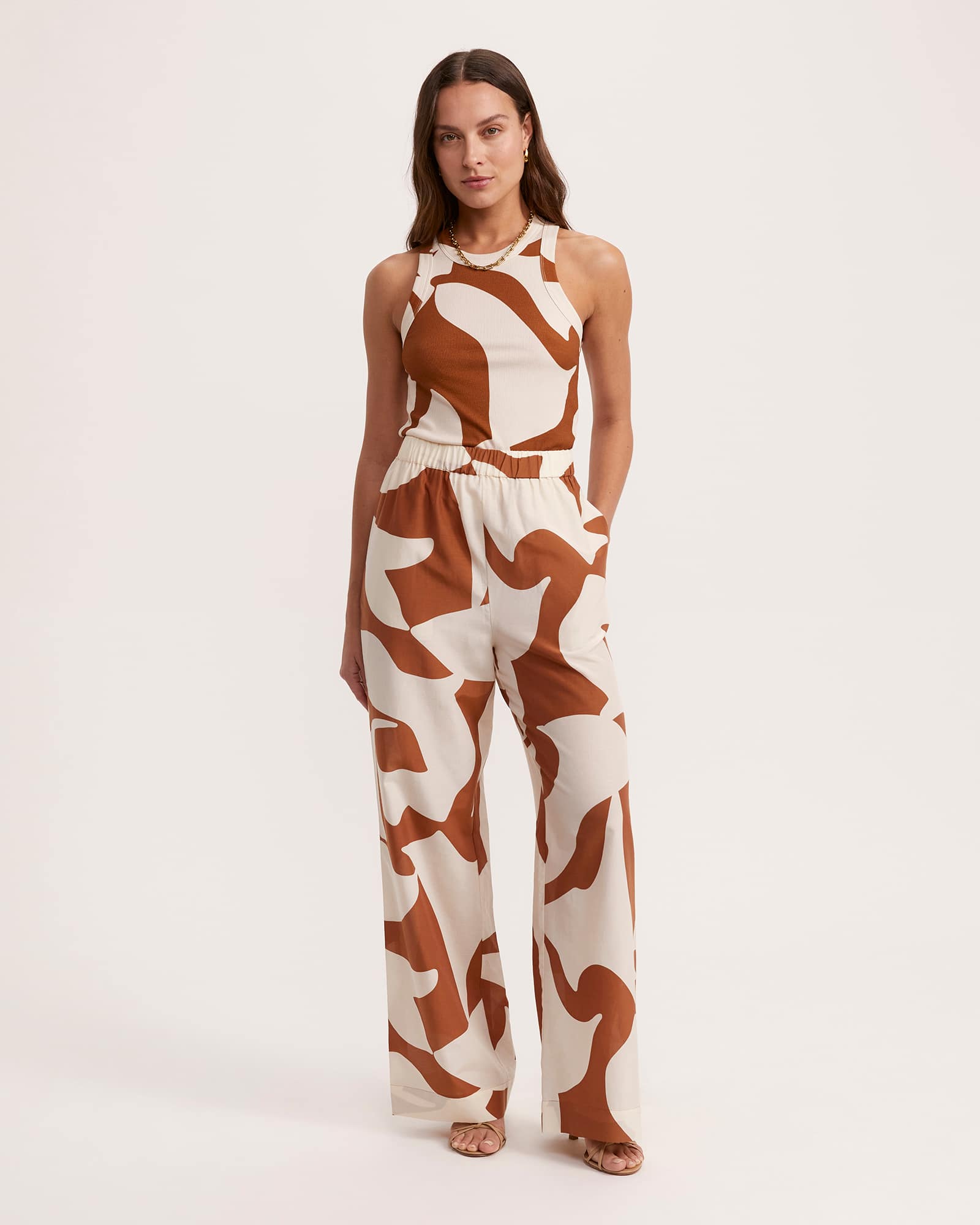 Tyler Cotton Silk Wide Leg Pant