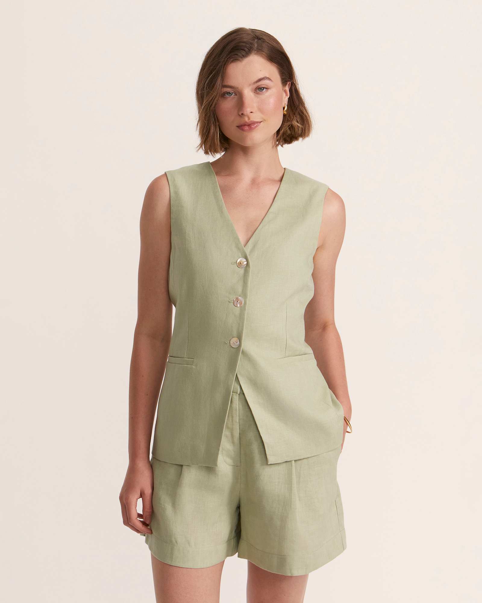 Lila Linen Vest