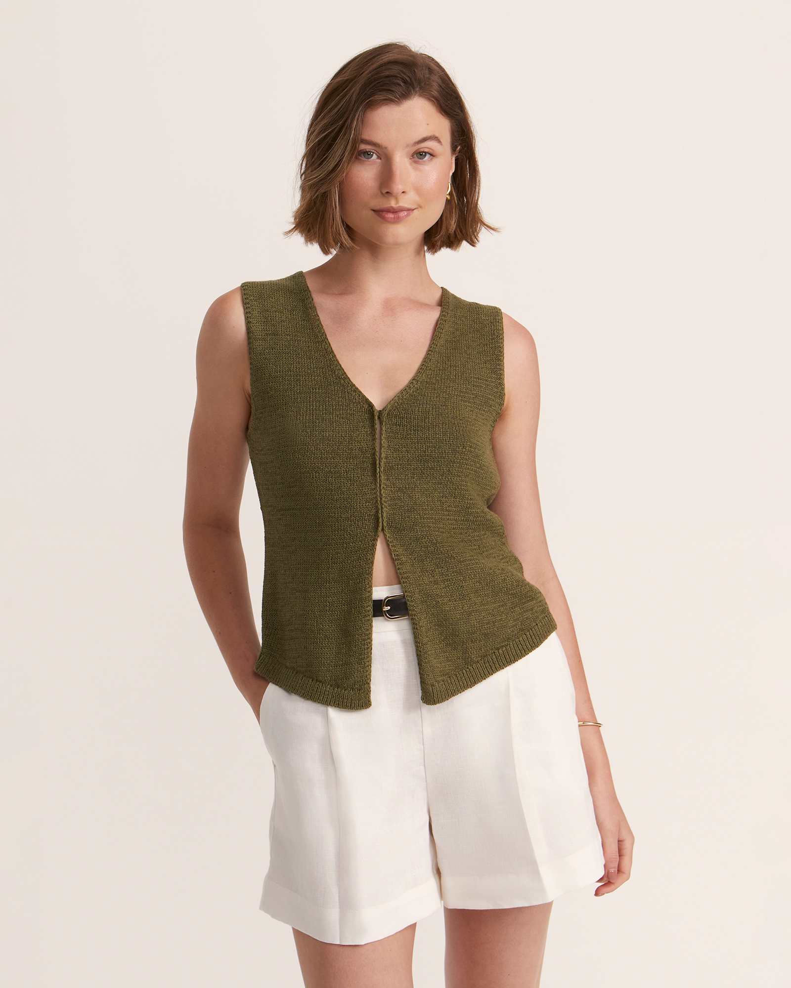 Edith Tape Yarn Cotton Blend Vest