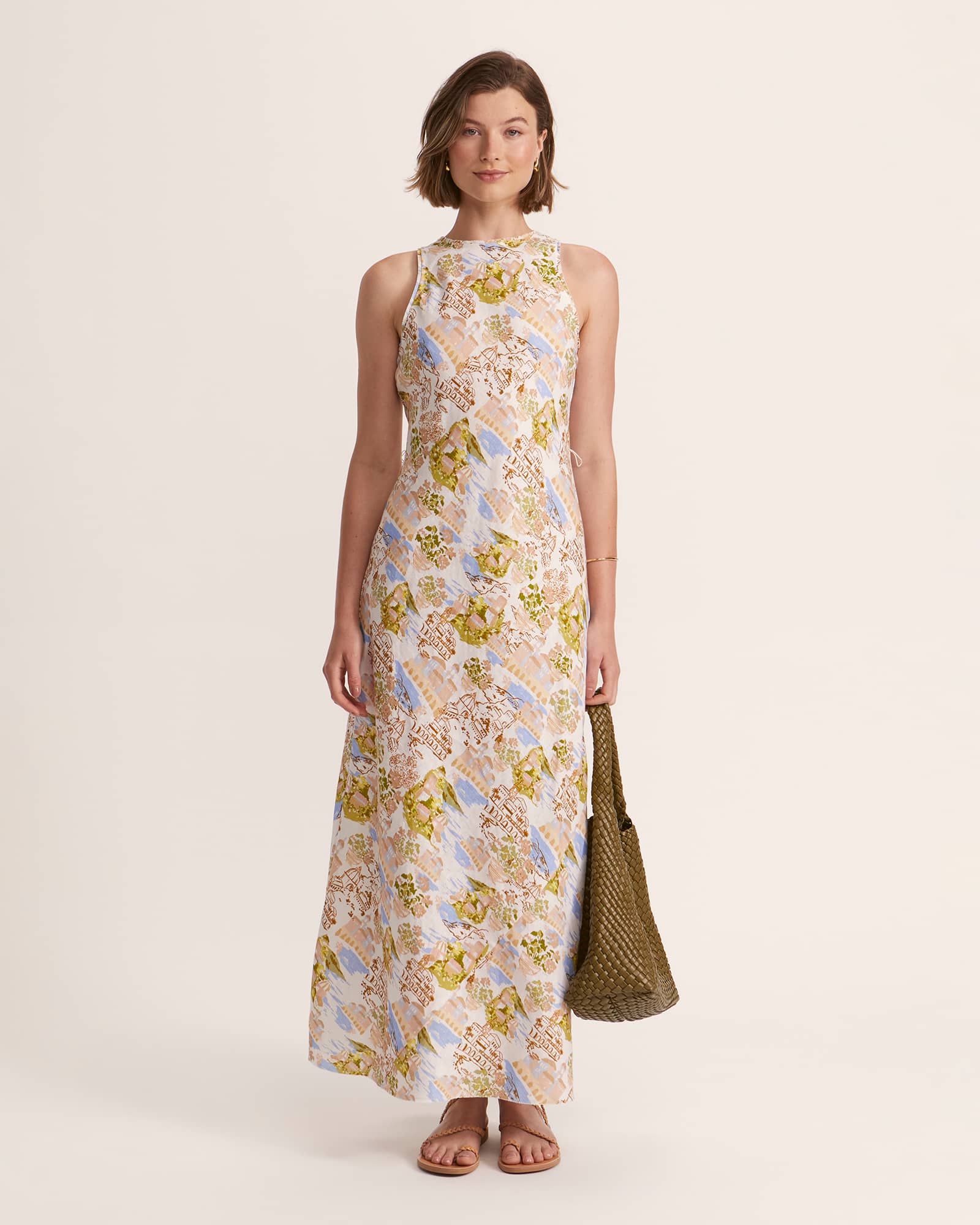 Juliette Linen Bias Midi Dress