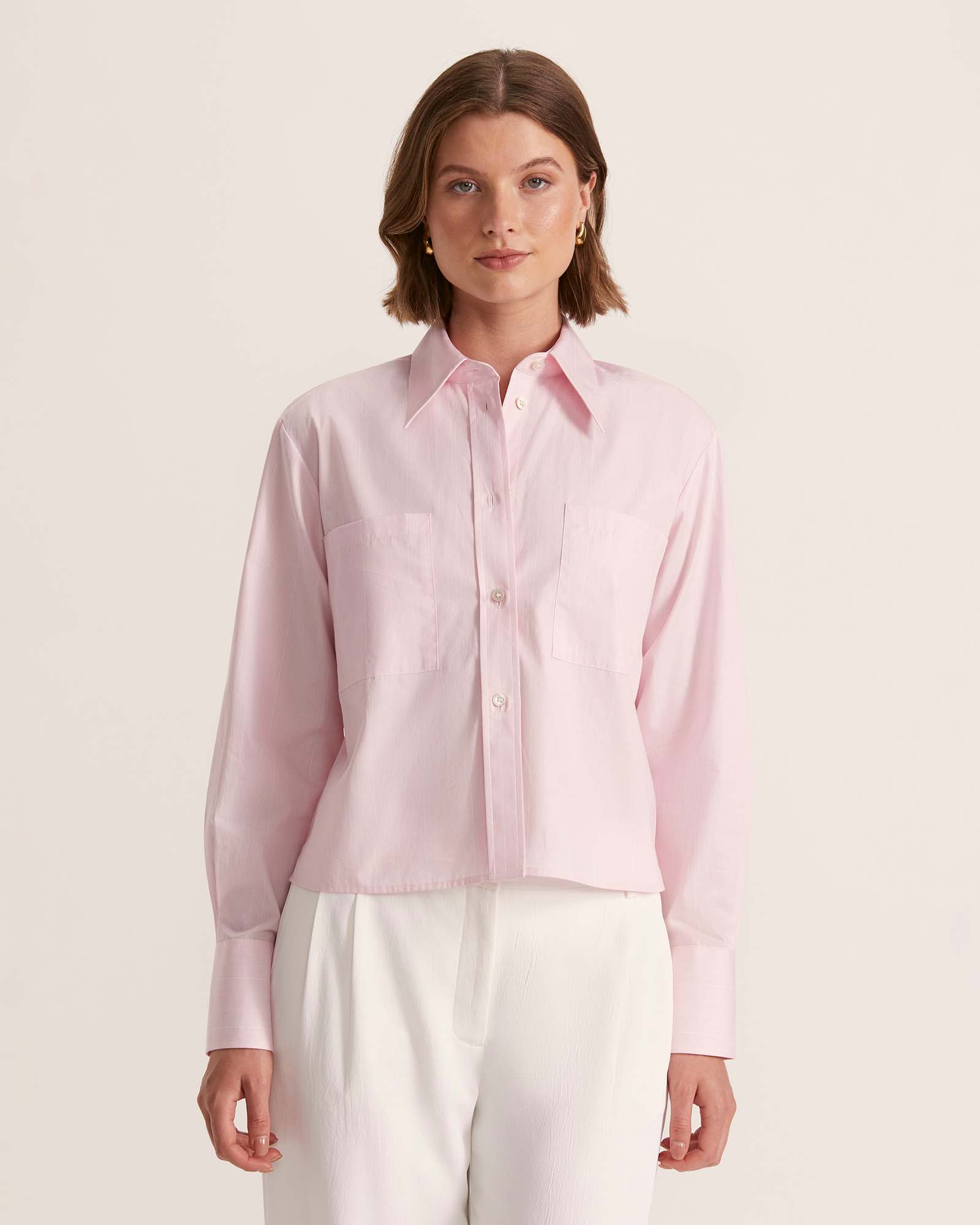 Penny Striped Cropped Cotton Shirt