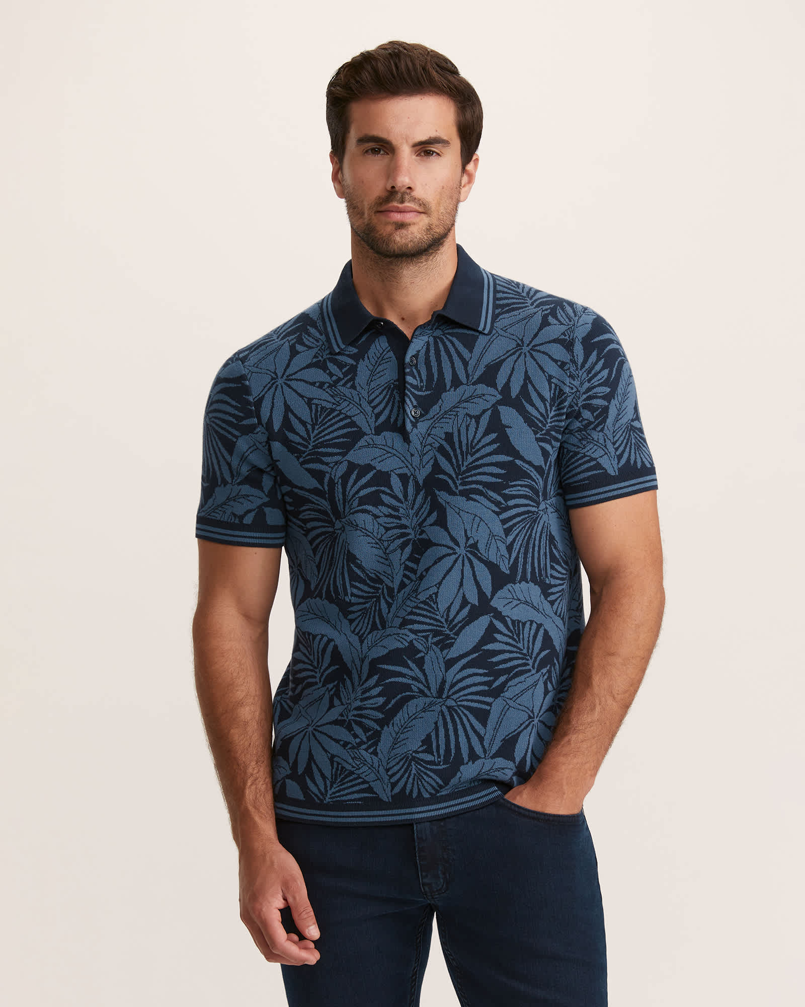 Monte Floral Knit Cotton Polo