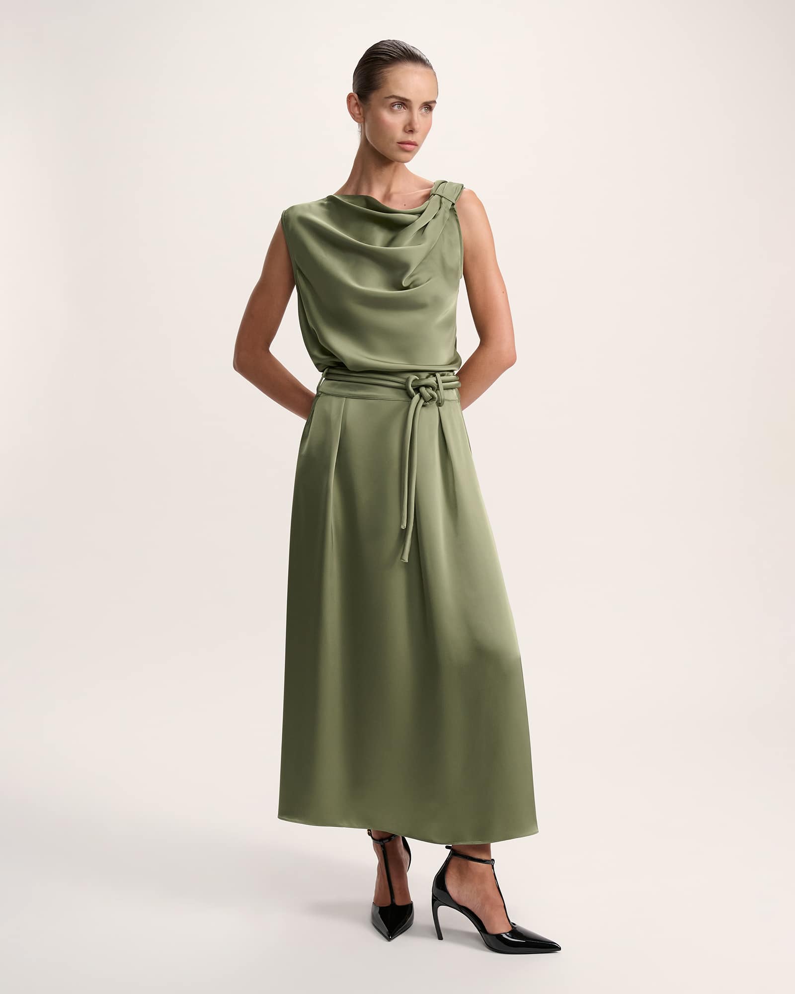 Jayde Belted Midi Skirt