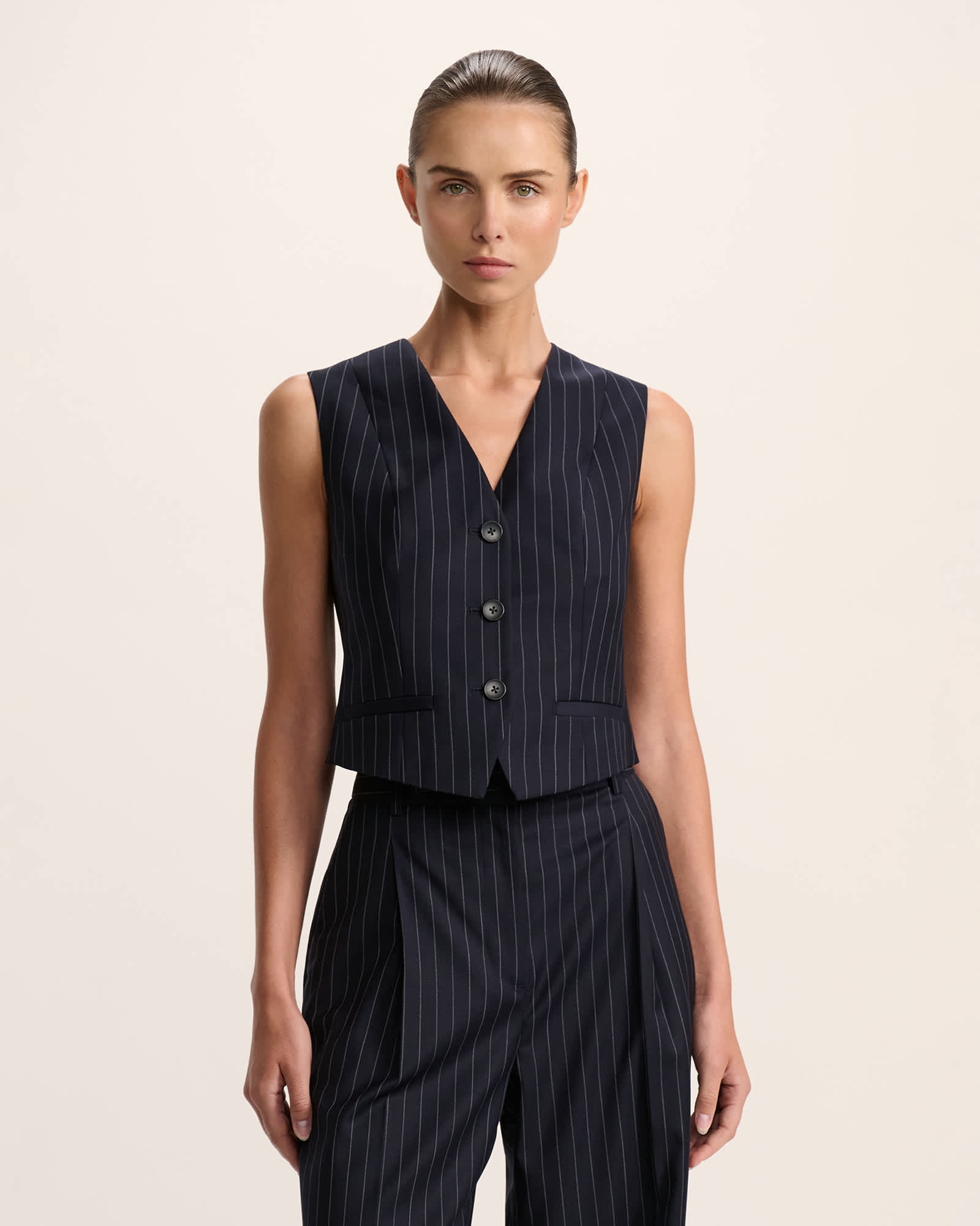 Polly Pinstripe Vest