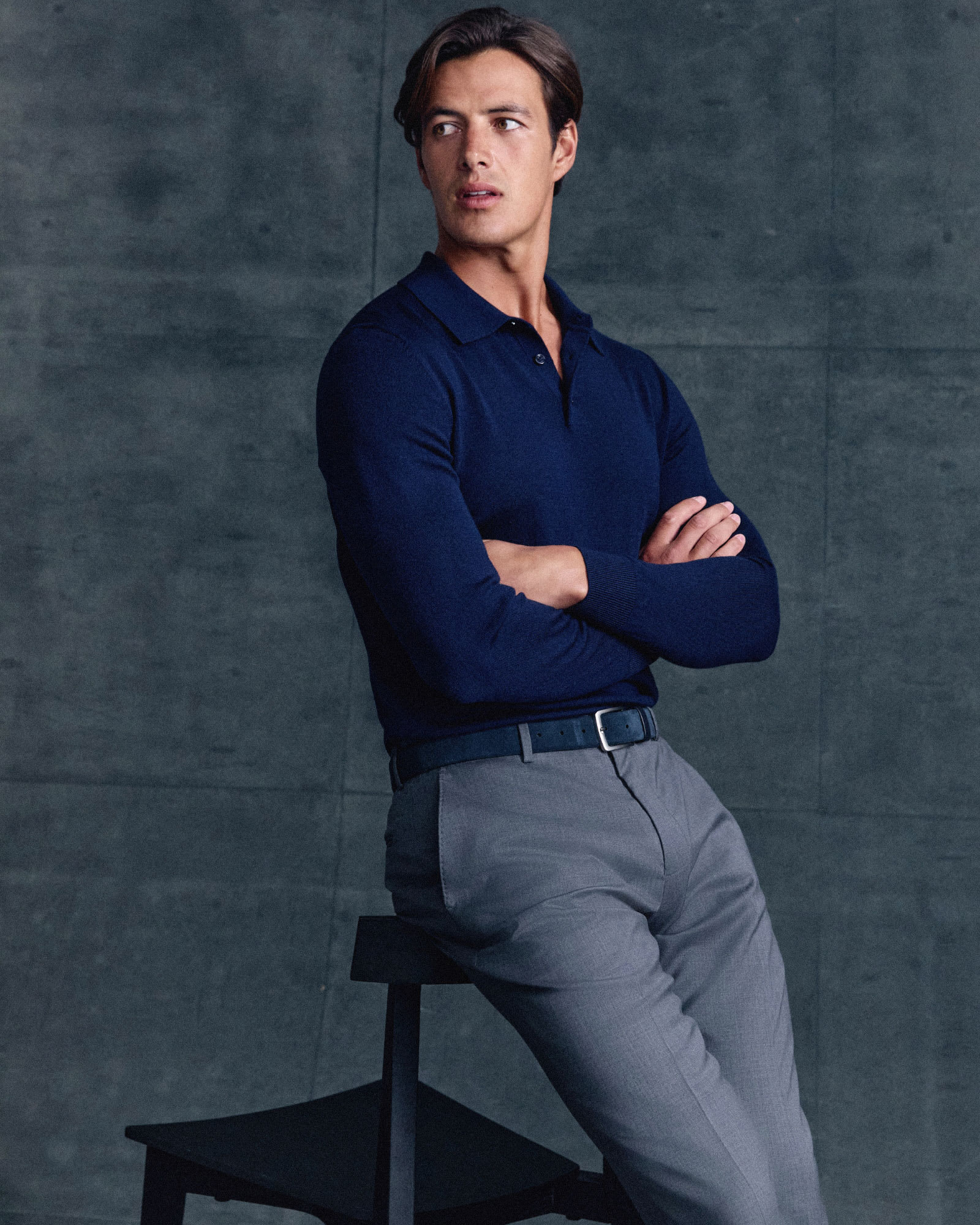 Franklin Merino Wool Long Sleeve Polo