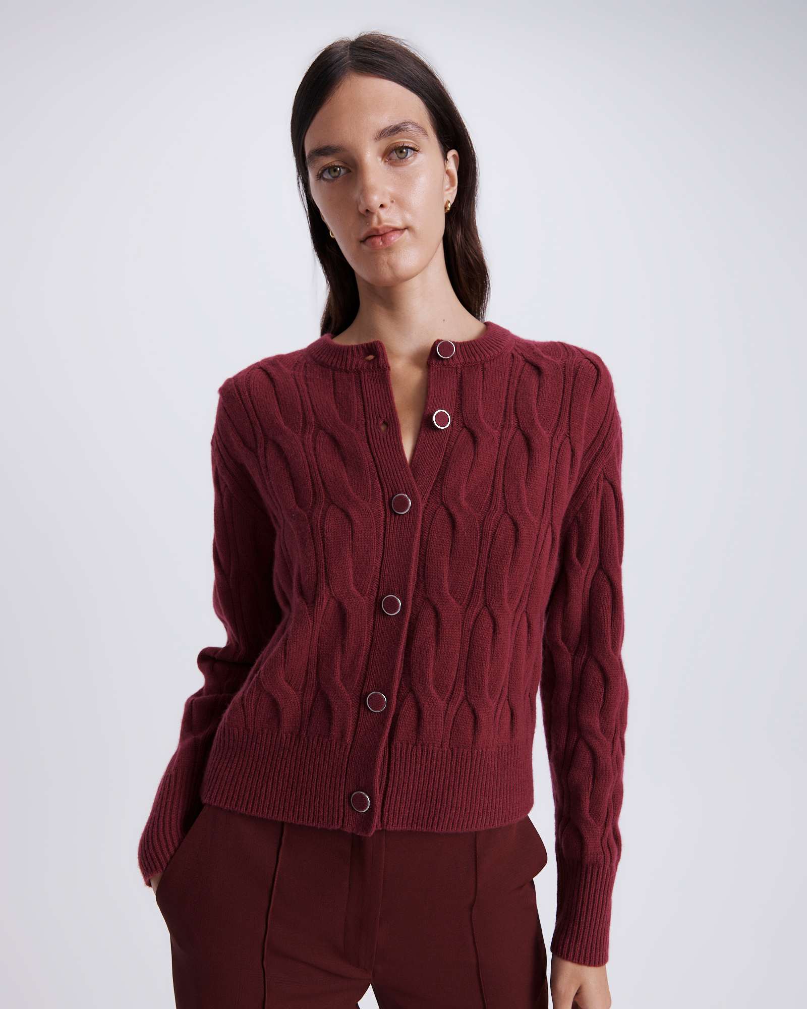 Nora Wool Cashmere Cable Cardi