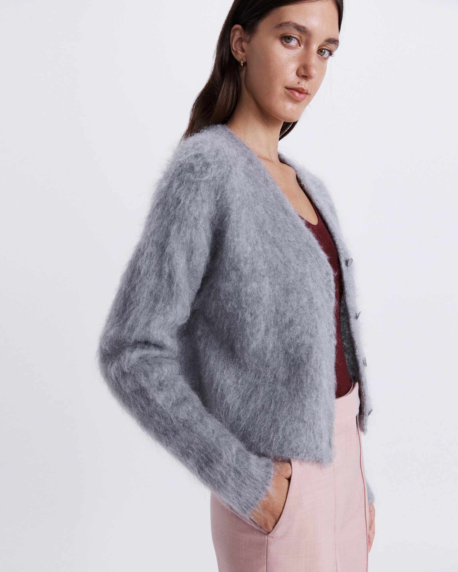 Mindy Mohair Wool Cropped Cardi