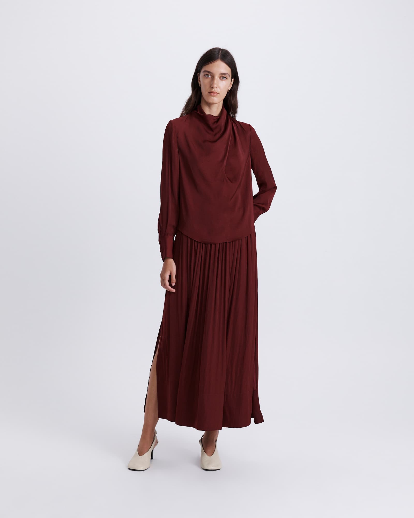 Lillian Long Sleeve Drape Neck Top
