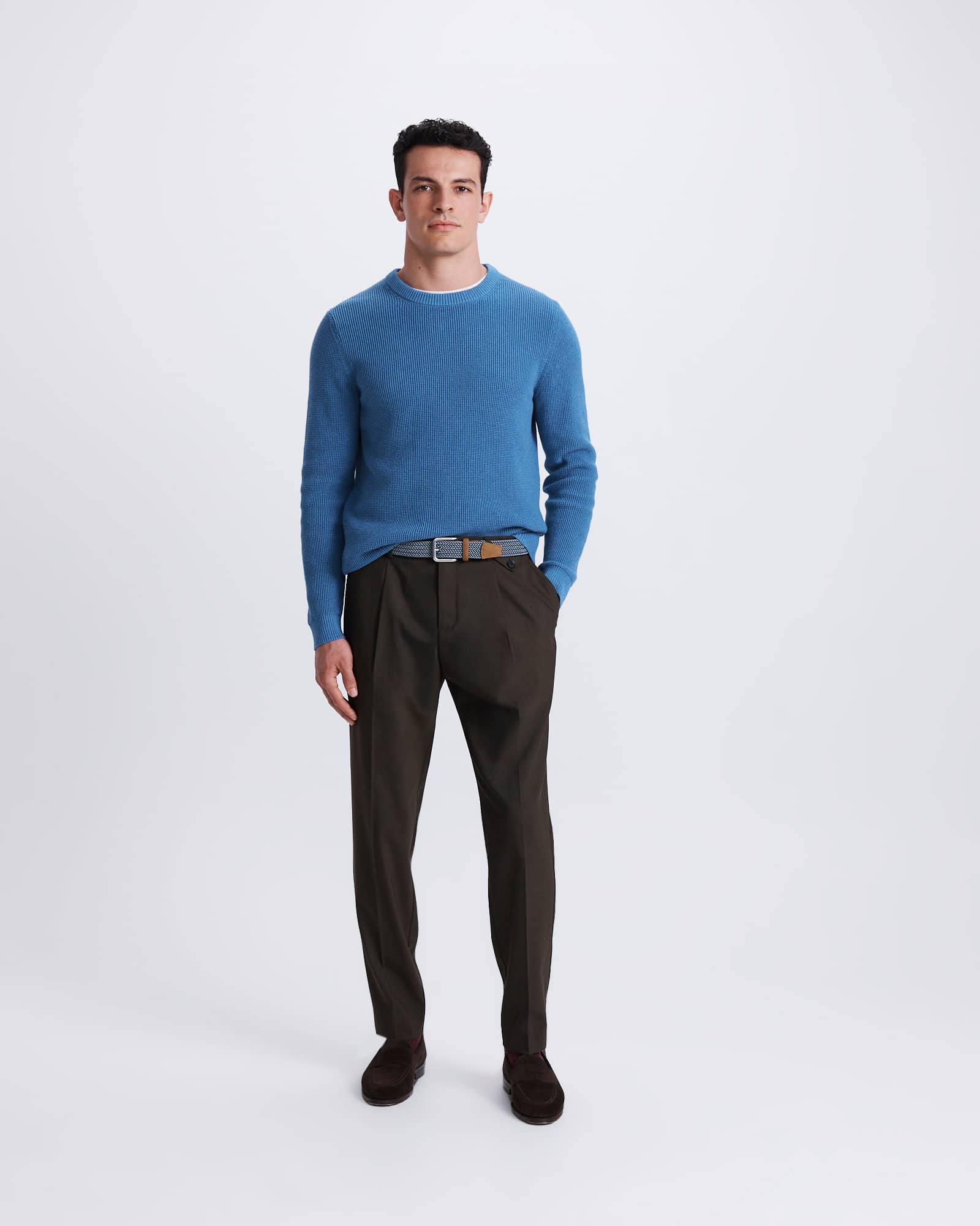 Angus Textured Cotton Crew Knit