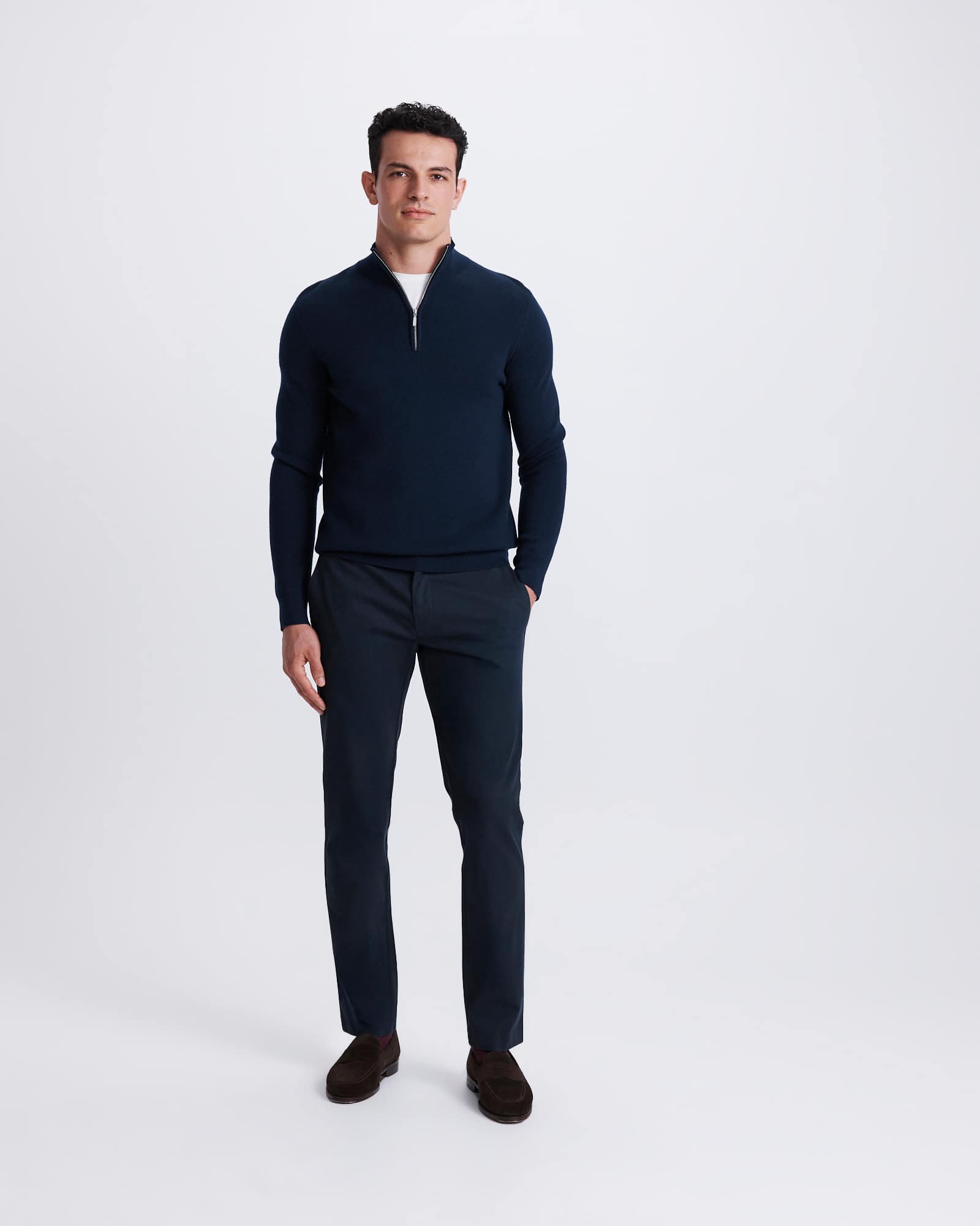 Franklin Quarter Zip Wool Knit Polo