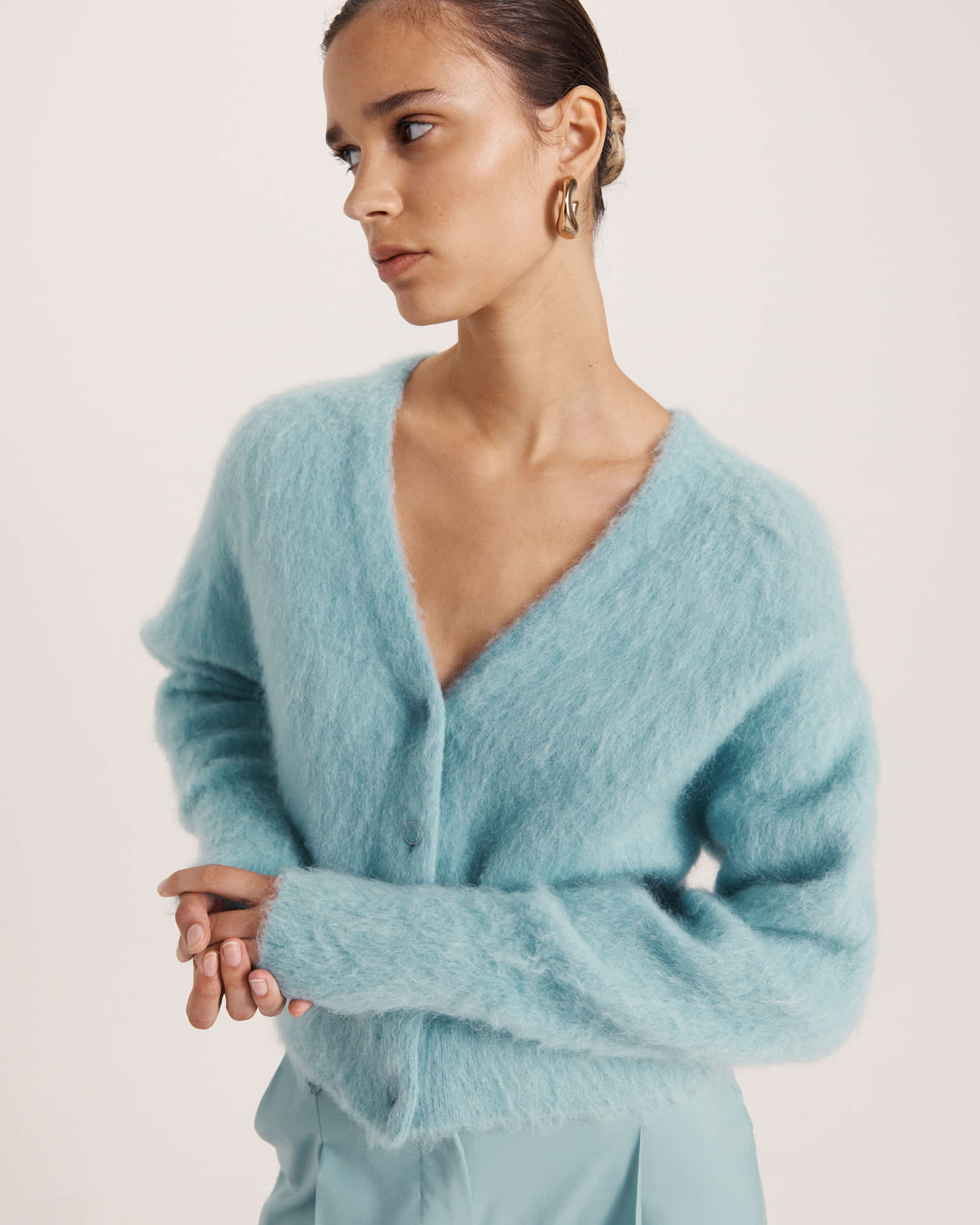 Mindy Mohair Wool Cropped Cardi