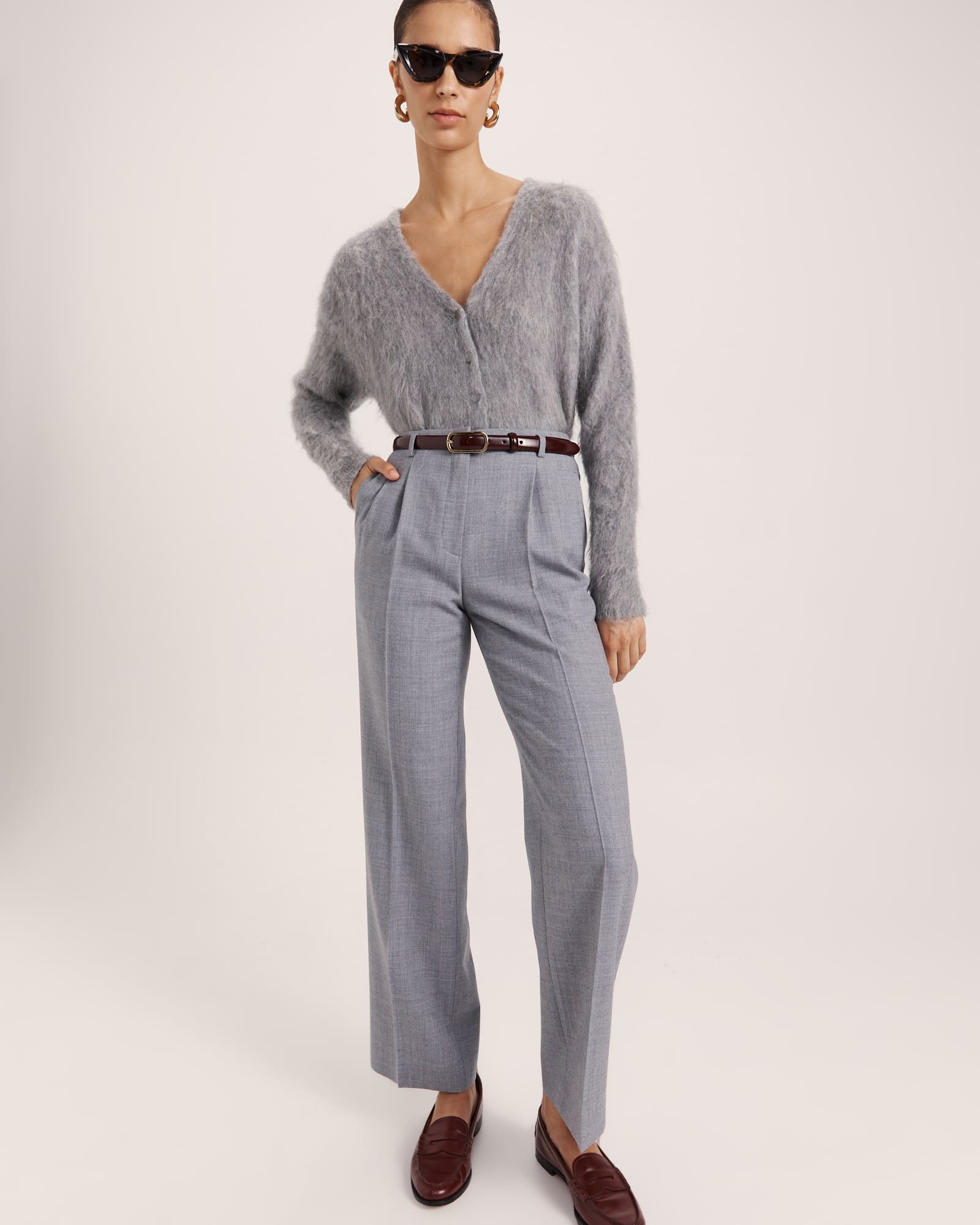 Jaimee Wool Pleat Front Pant