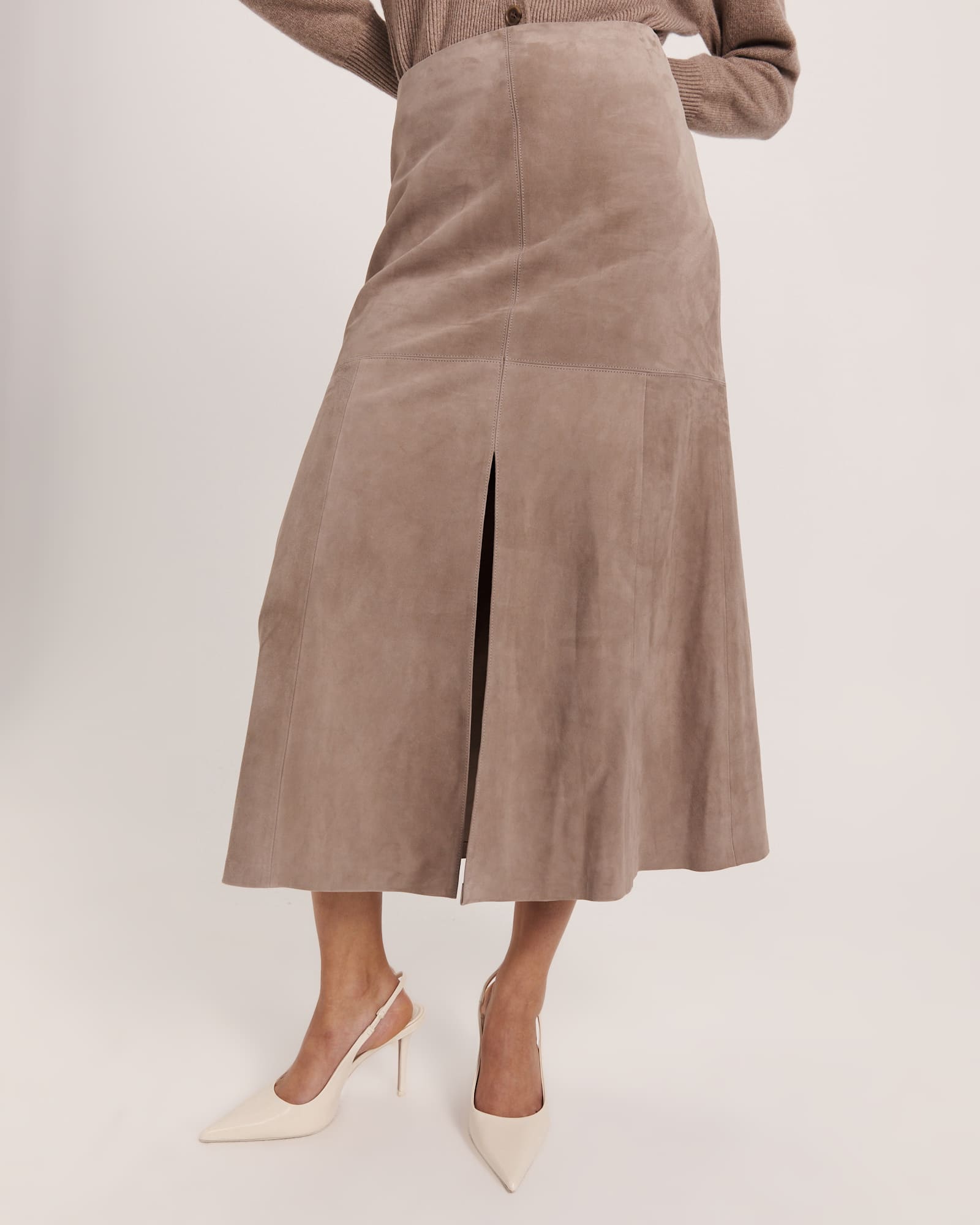 Nadia Suede Midi Skirt