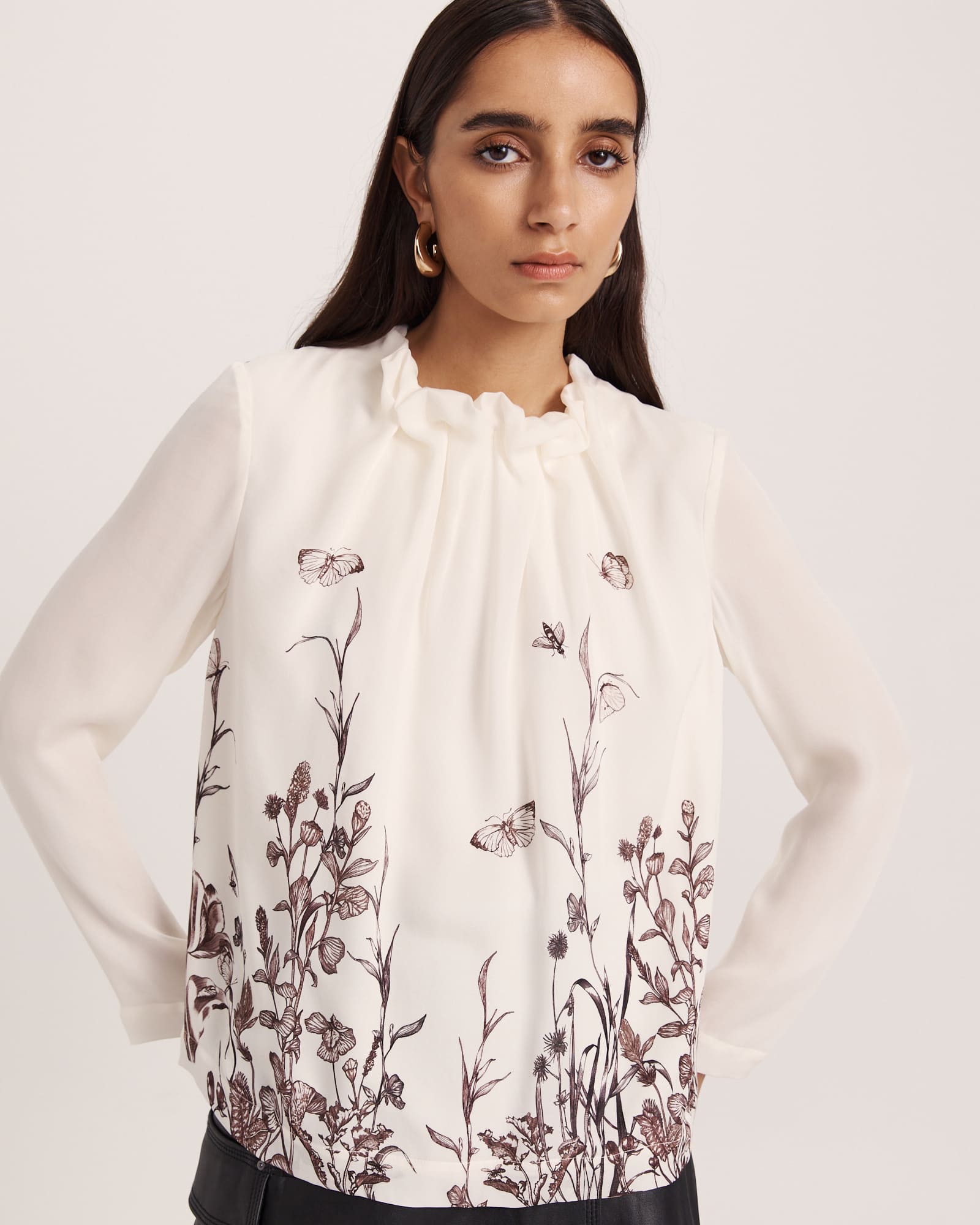 Aurora Silk High Neck Top