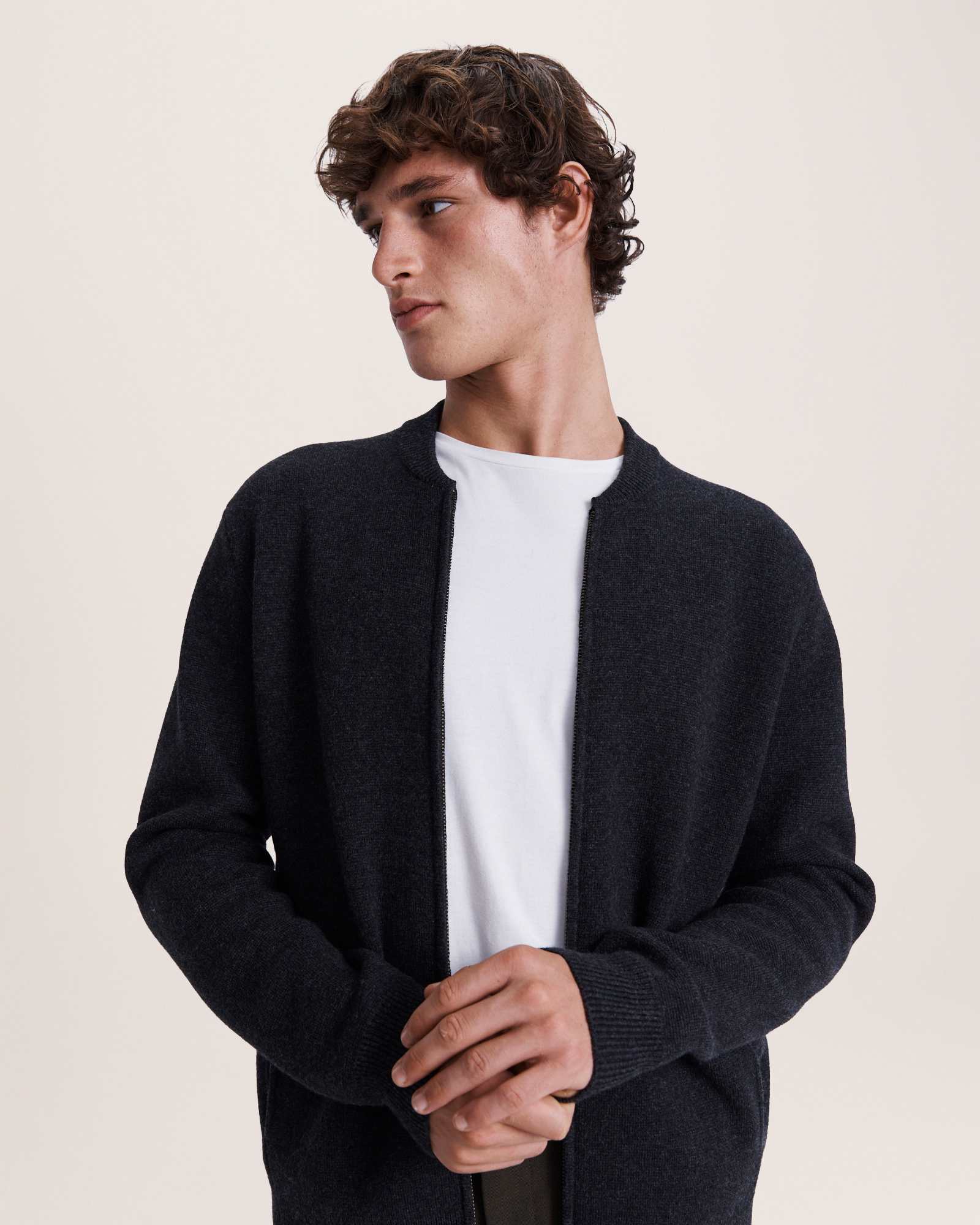 Claude Zip Through Wool Knit
