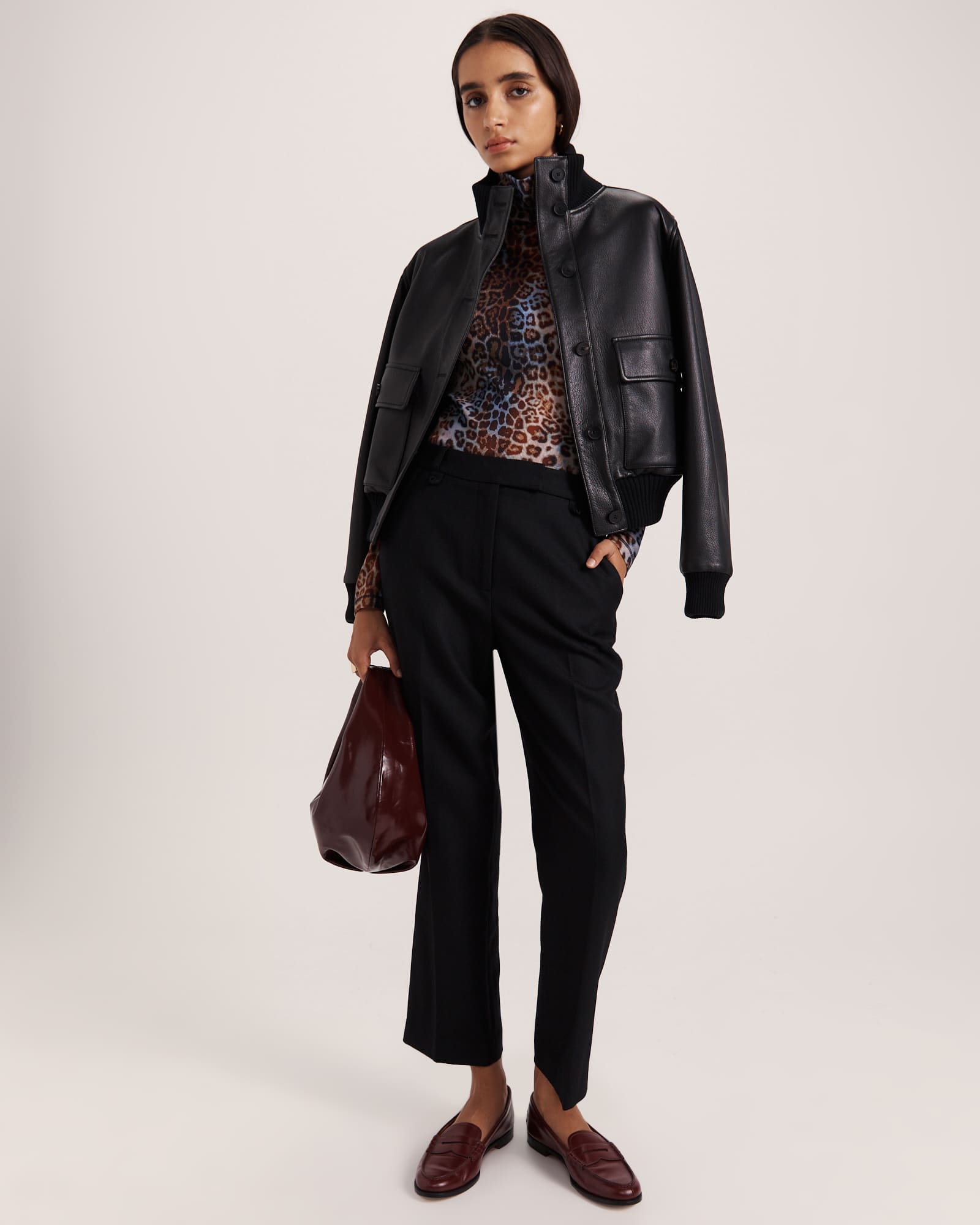 Elyse Leather Bomber