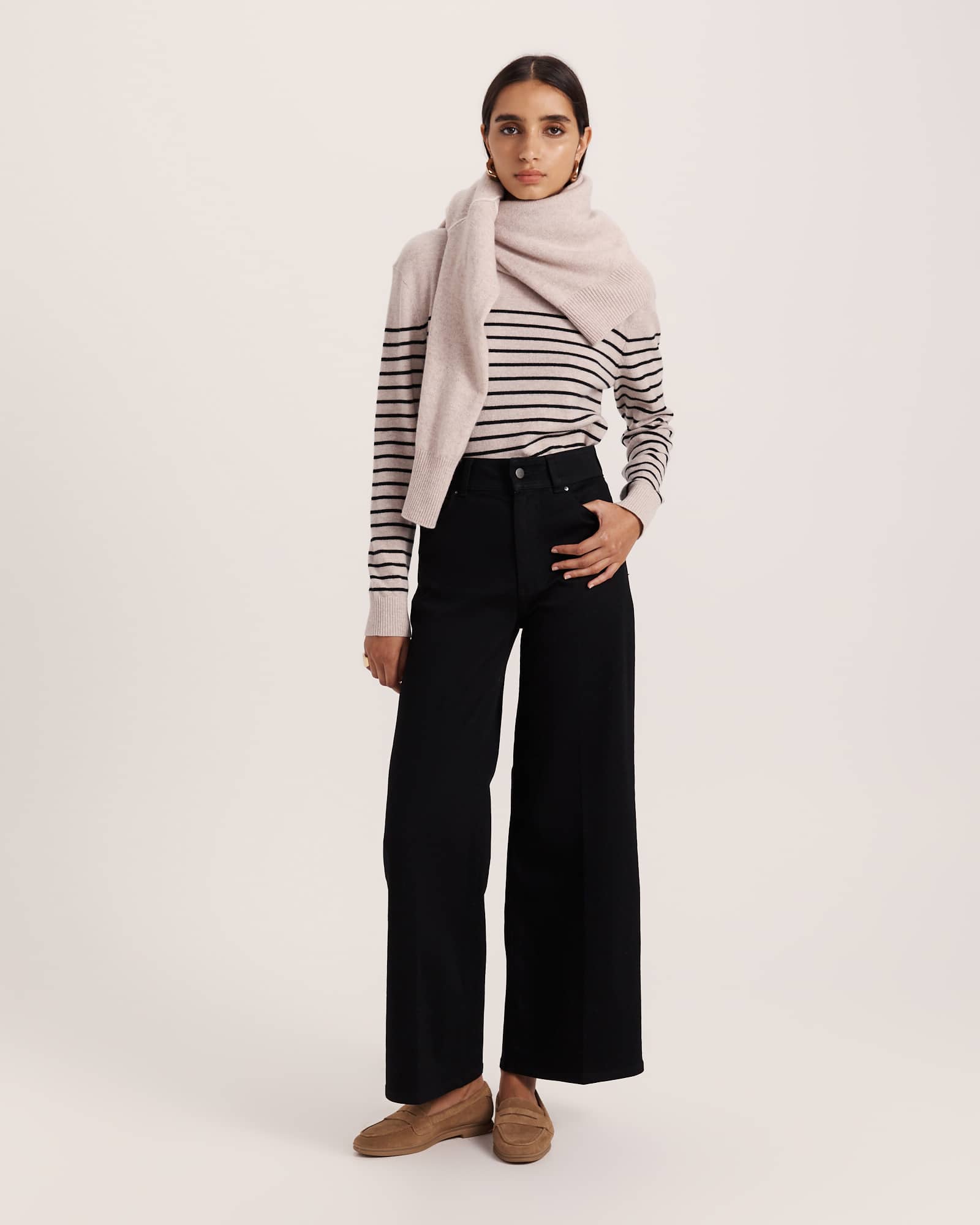 Anna Marine Wide Leg Jean