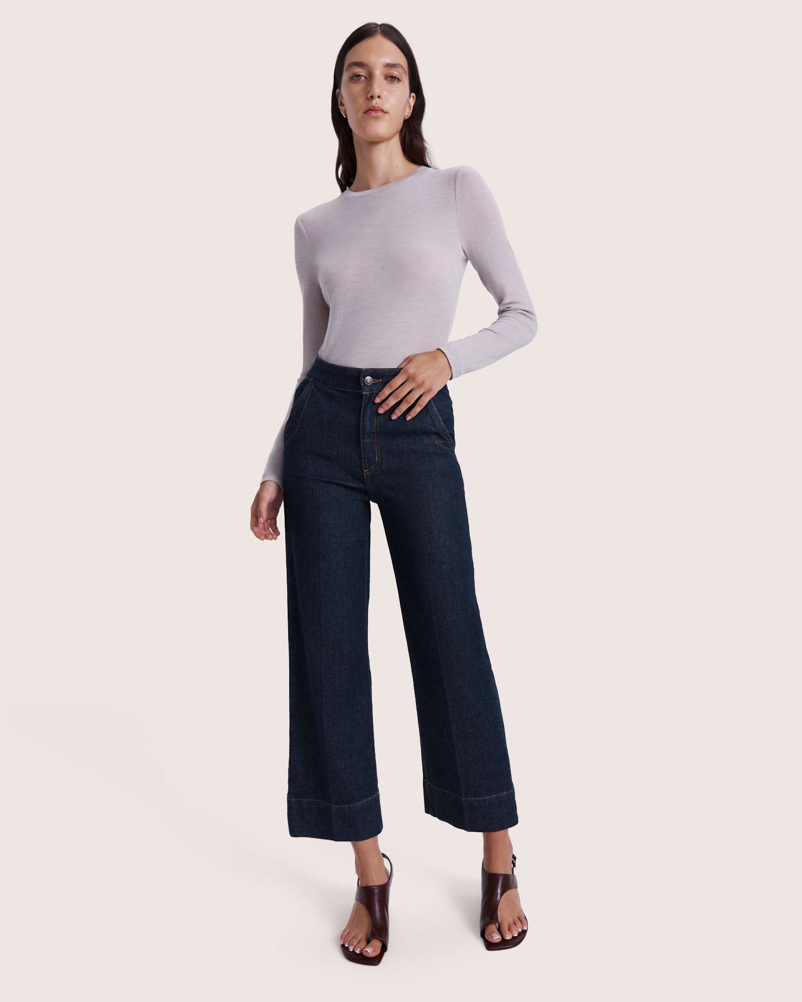 Ava Cropped Wide Leg Jean