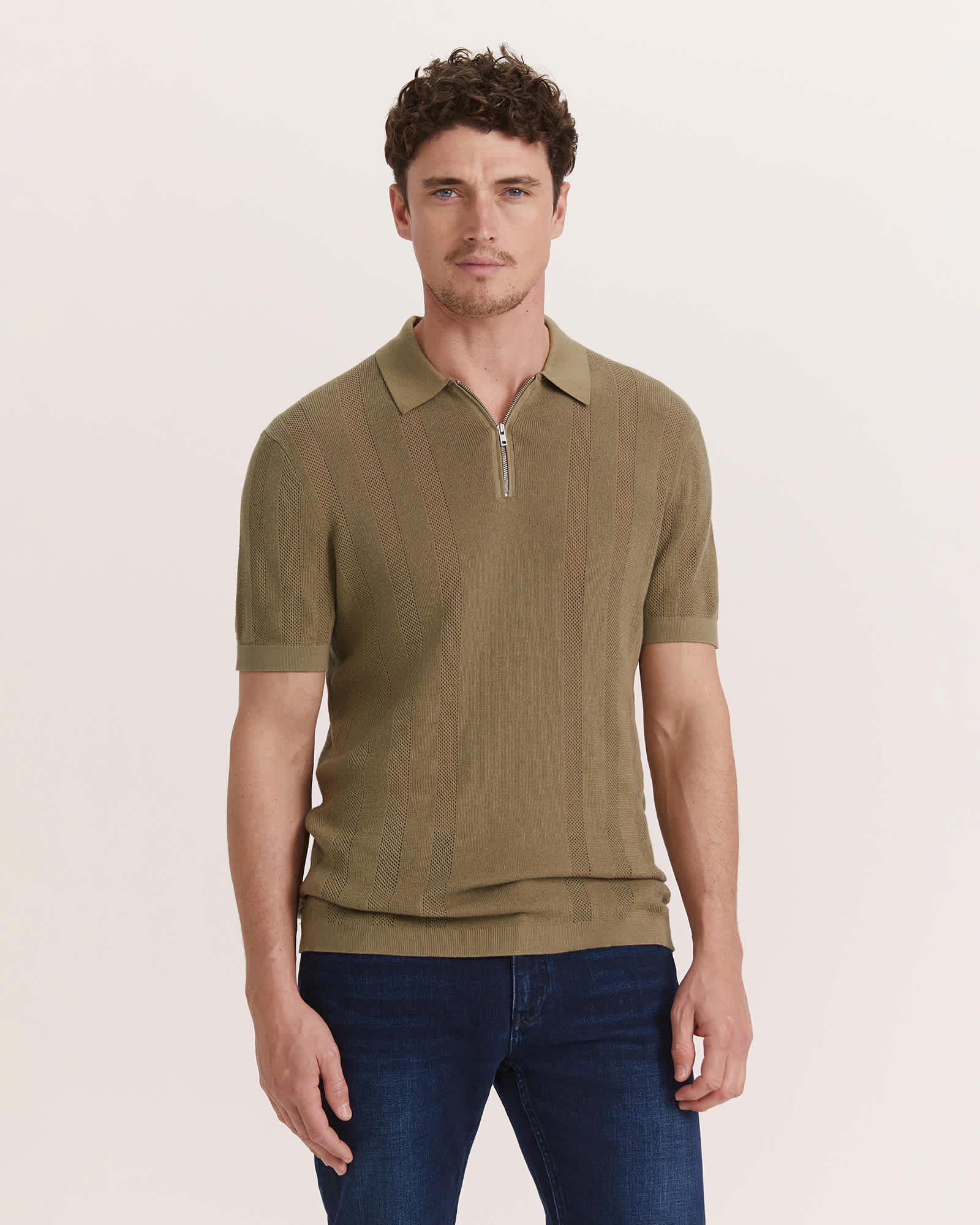 Evans Cotton Textured Knit Polo