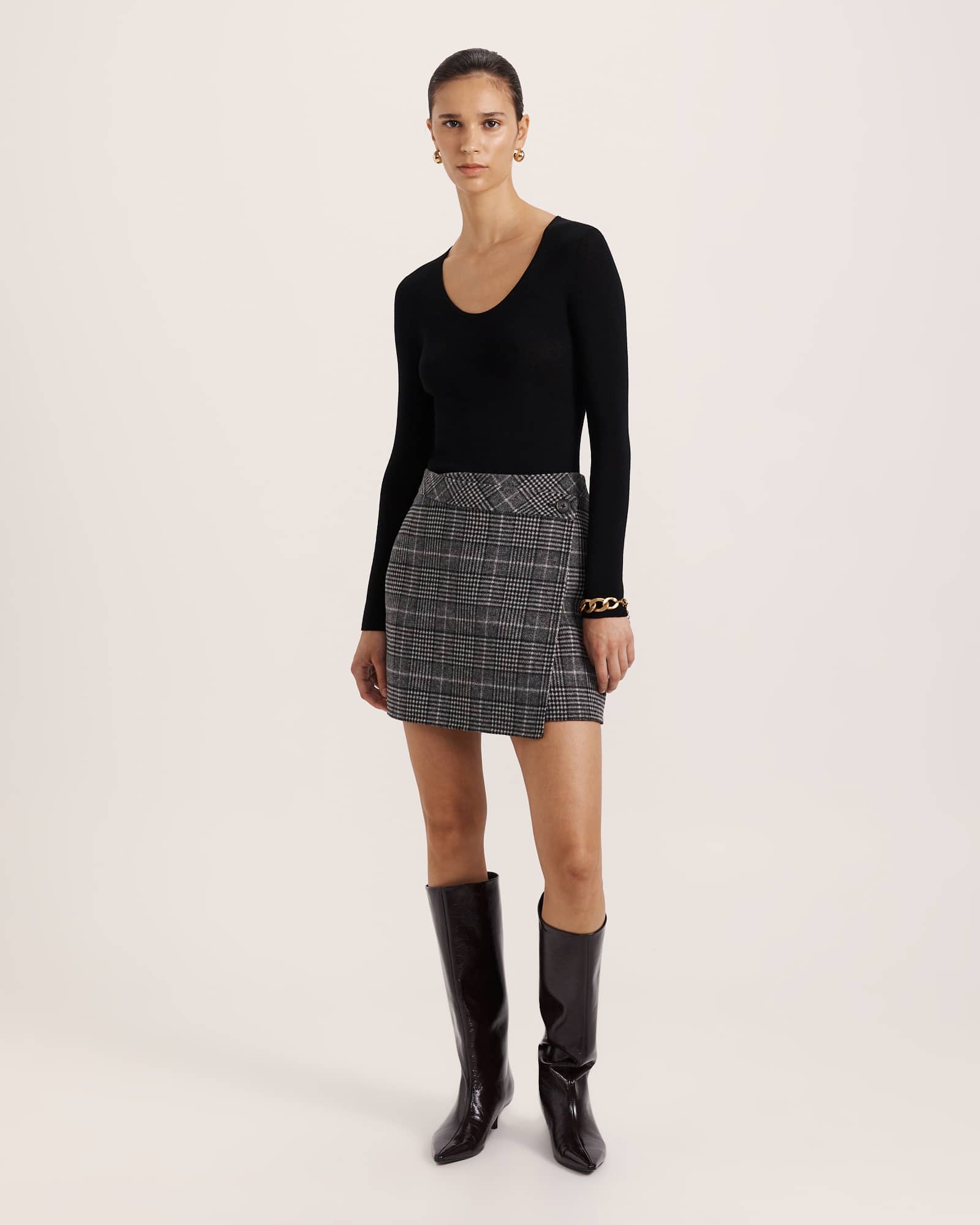 Perri Wool Wrap Mini Skirt