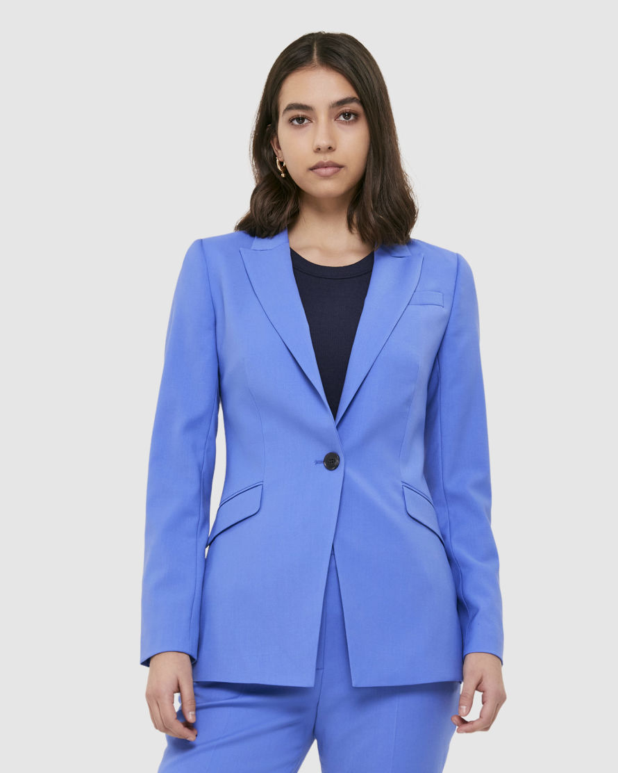 Blue Emporio Armani Wool Suit Jacket in Dark Blue Womens Clothing Suits Trouser suits 
