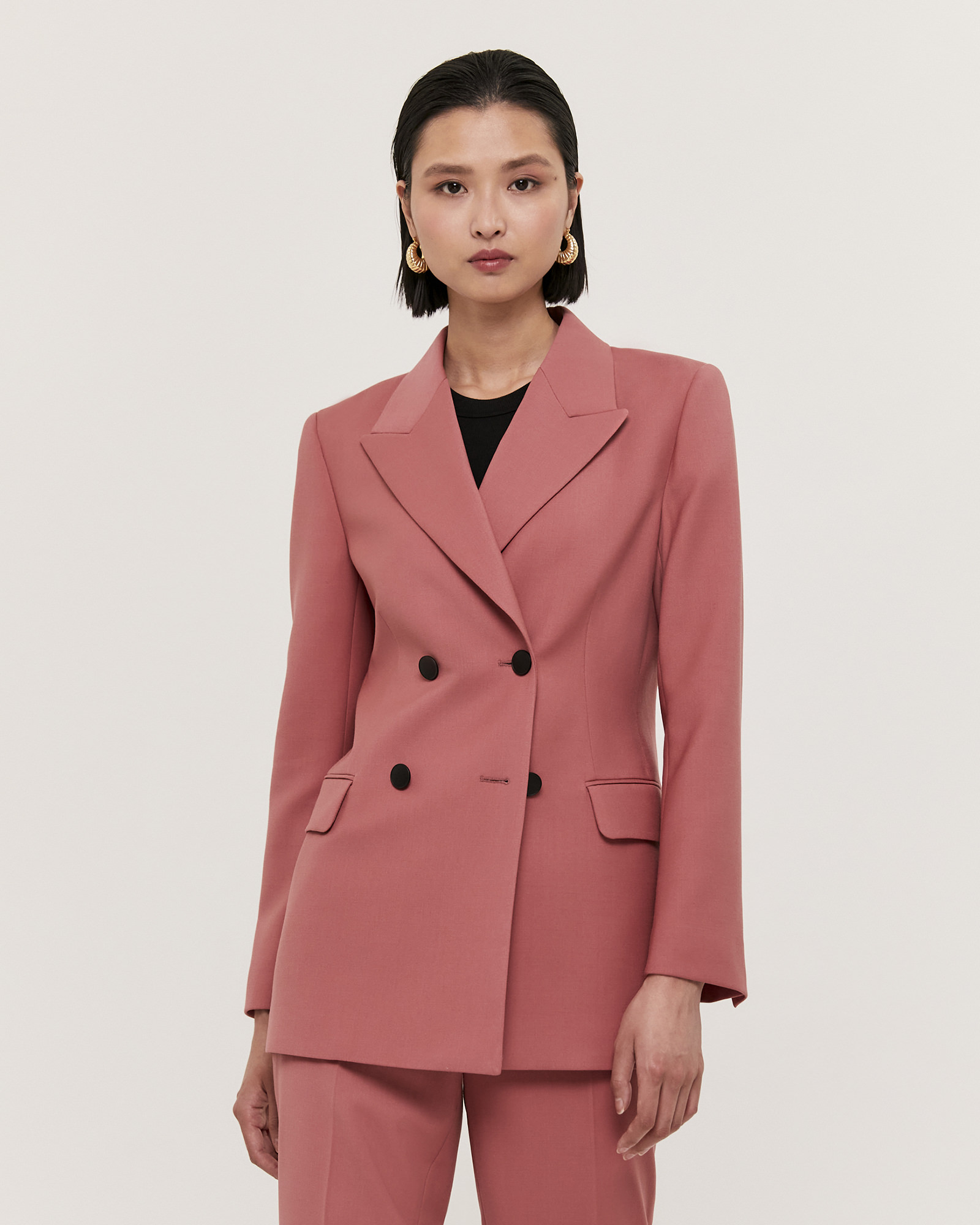 Celeste Wool Double Breasted Blazer SABA