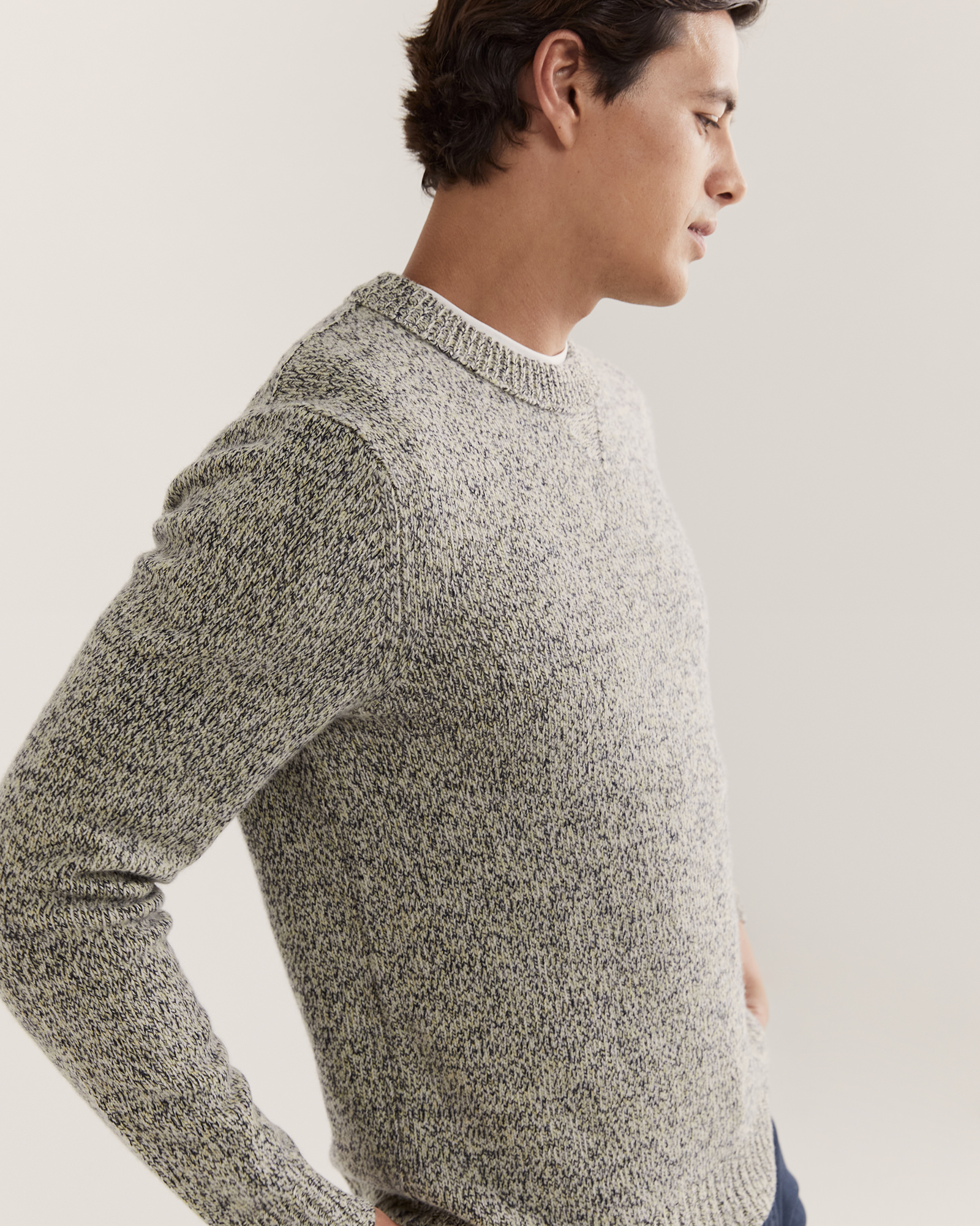 Marlow wool blend top cable knit crew jumper