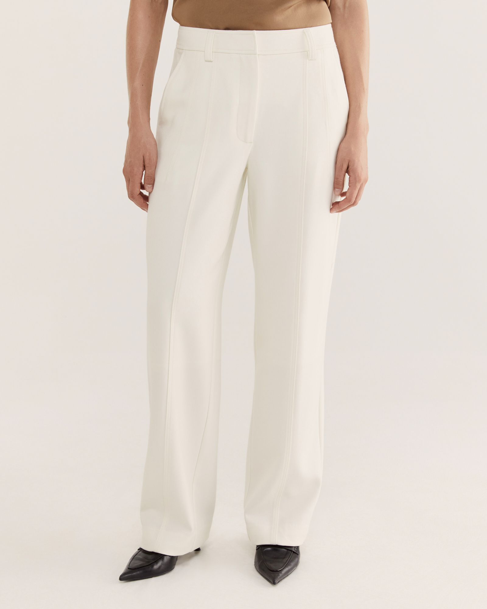 Winter white wool trousers hotsell