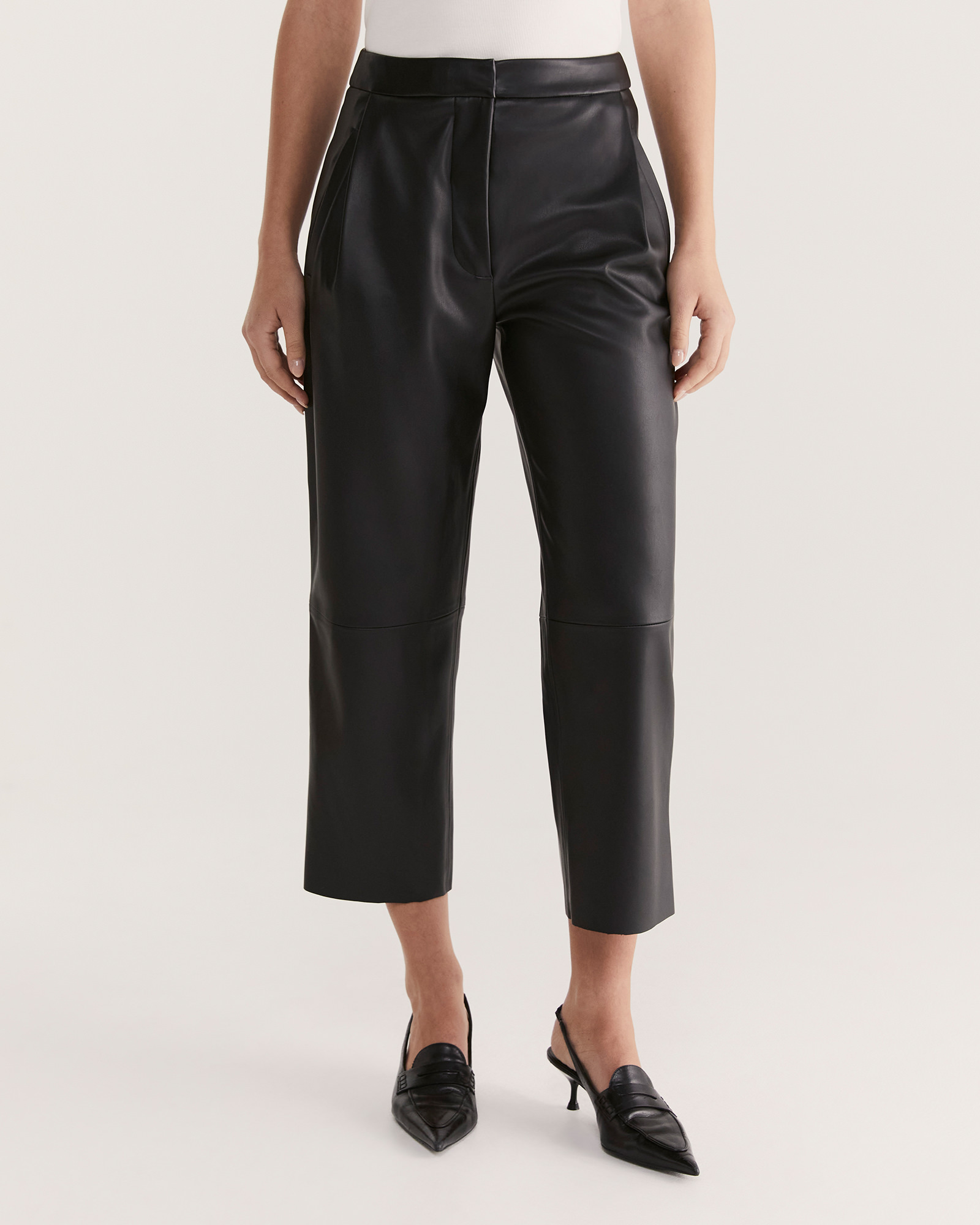 Half leather hotsell pants
