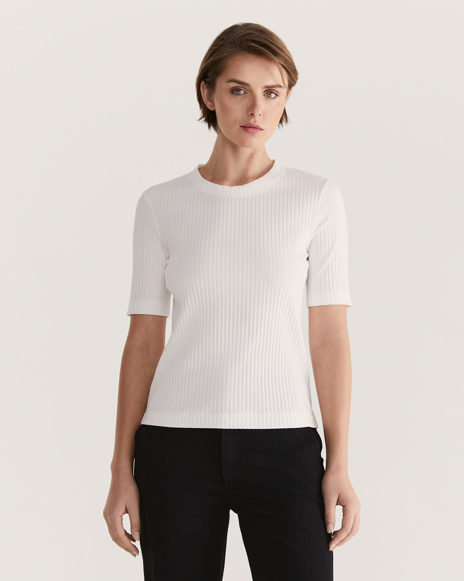 Maya Half Sleeve Rib Top SABA