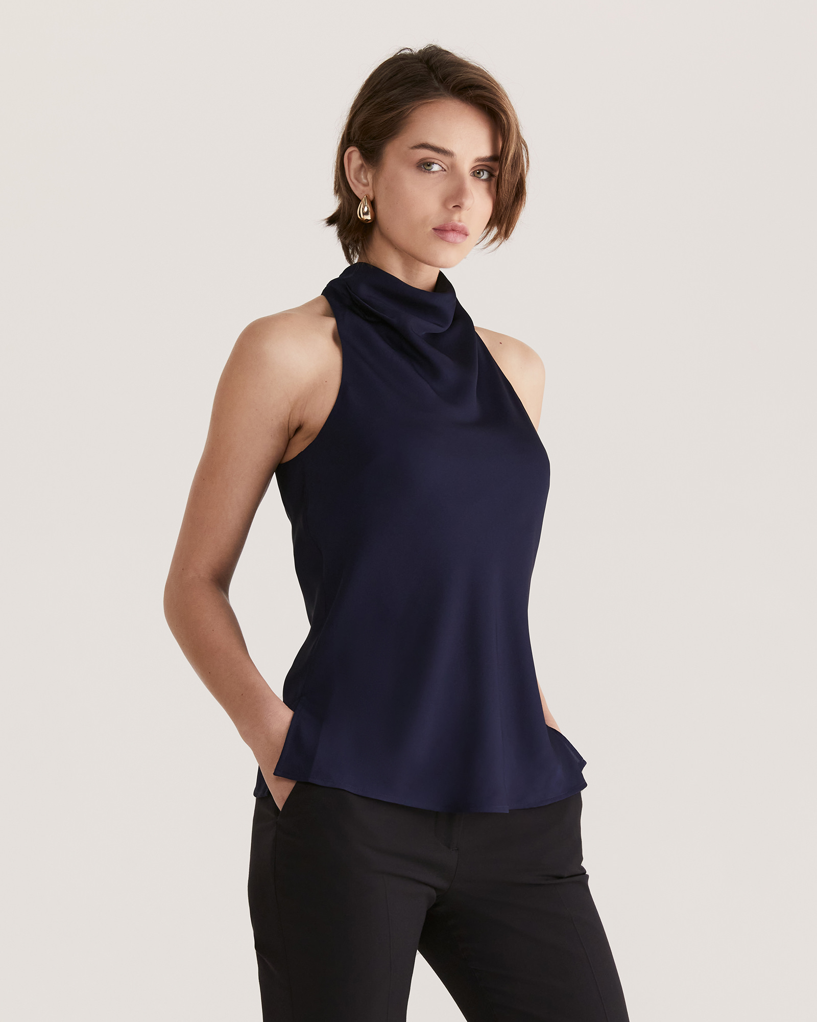 Sam Silk Halter Neck Top