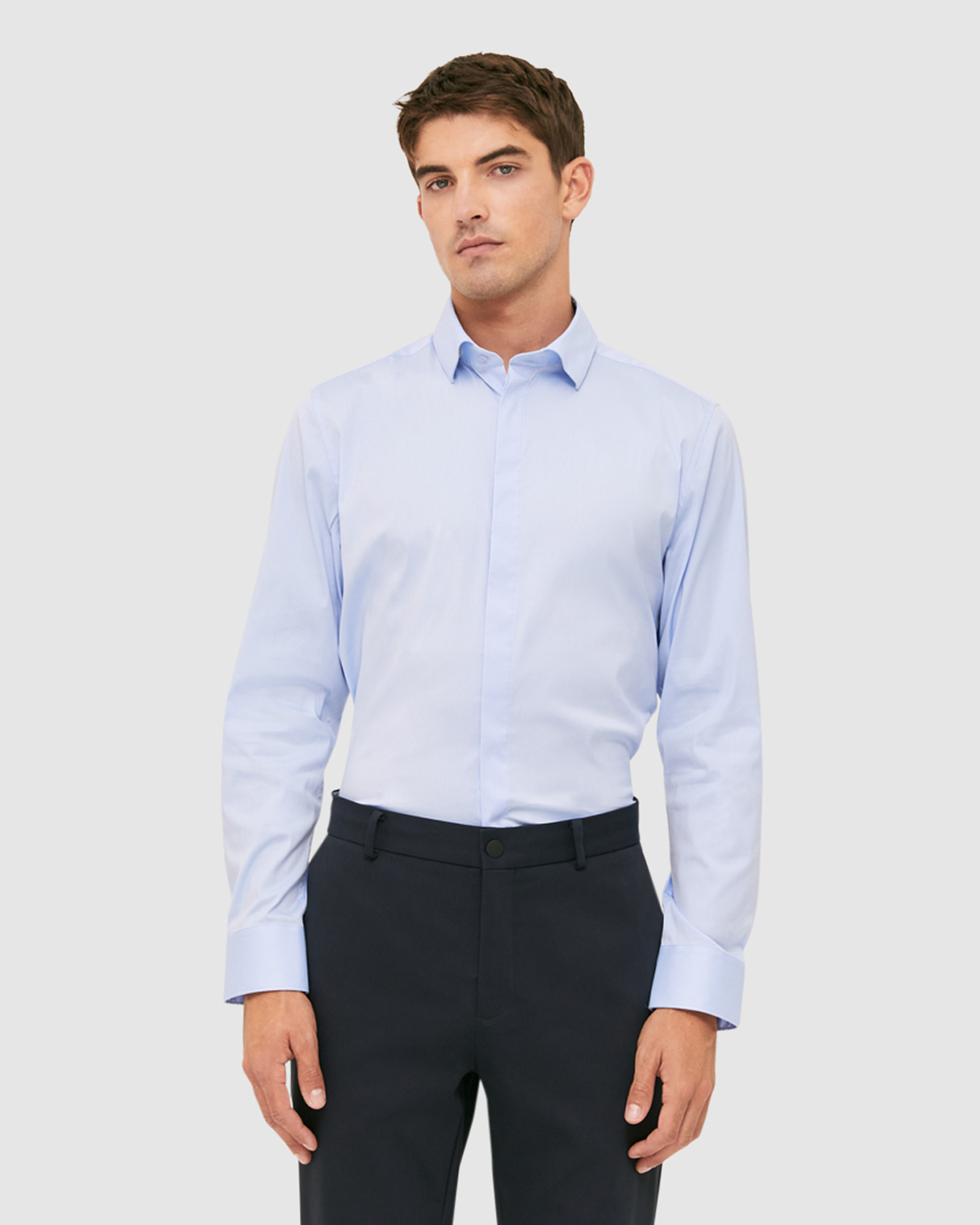 Stretch Poplin Shirt in Sky - SABA