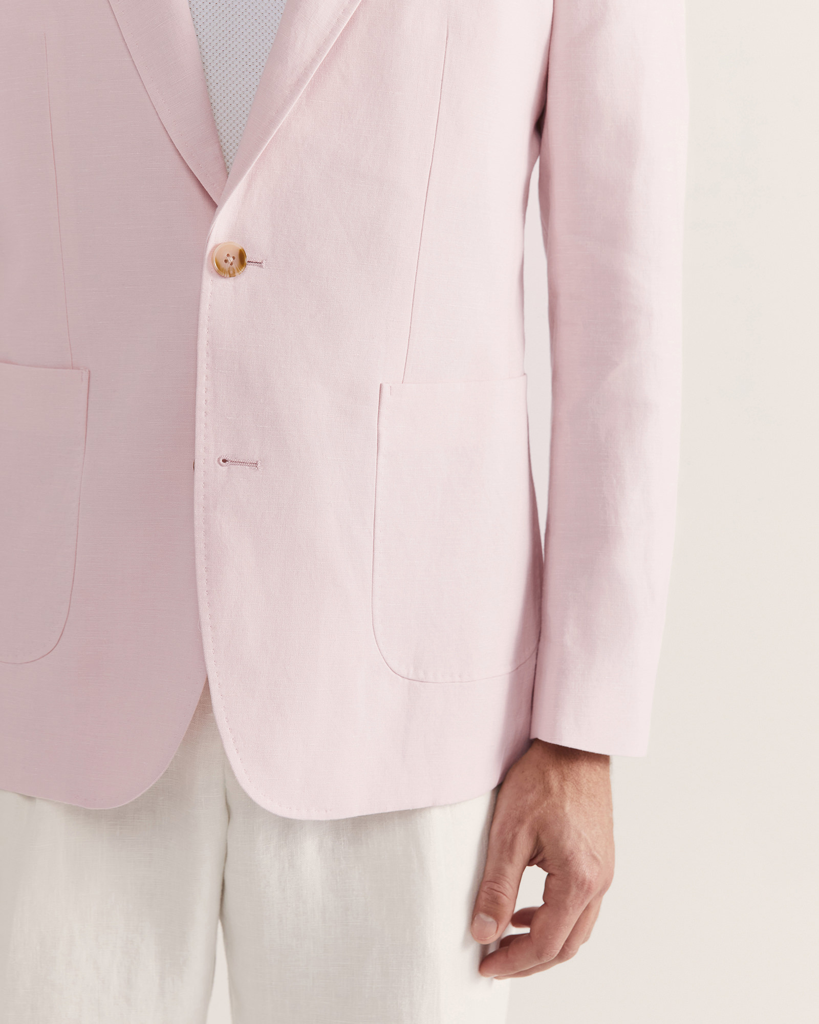 Pink cotton blazer discount