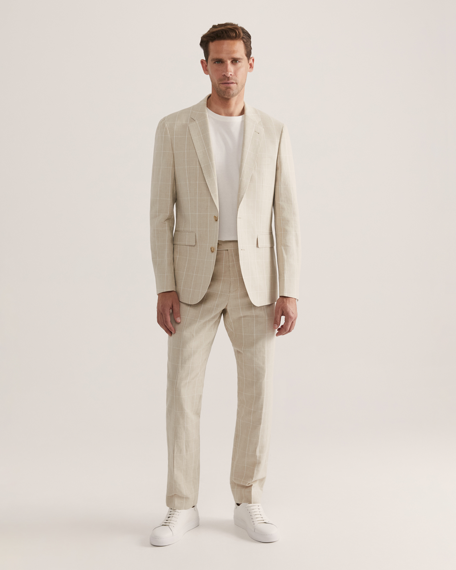 Selected Homme slim tapered suit pants in beige