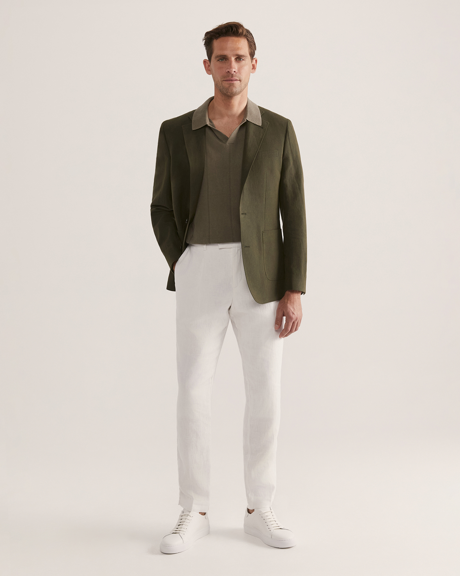 Khaki on sale cotton blazer