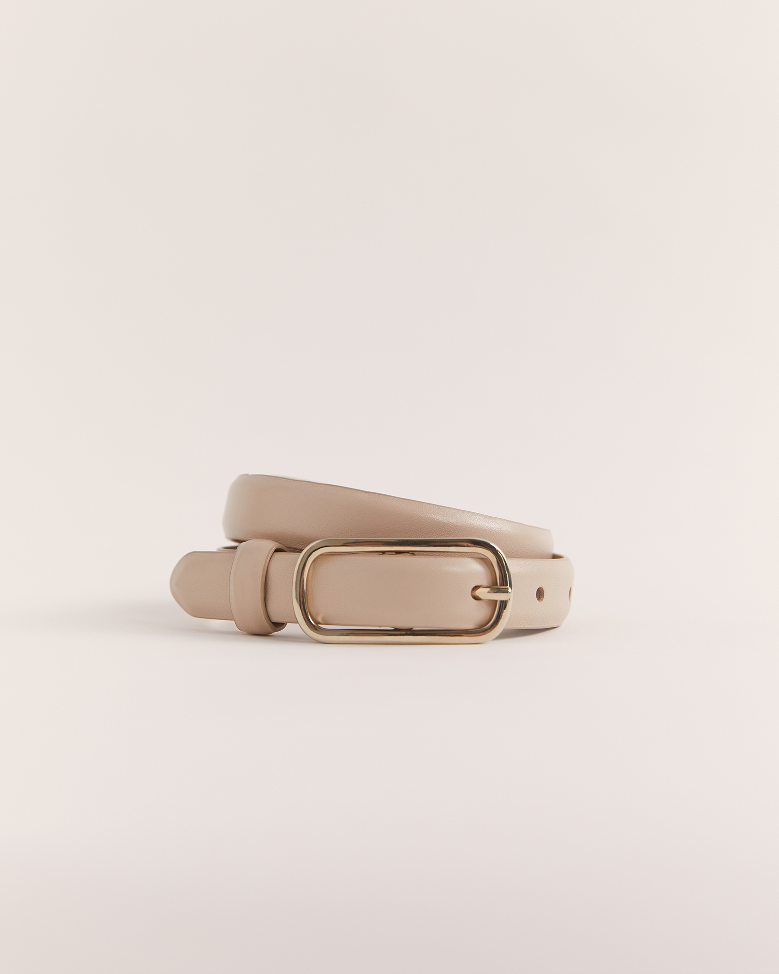 Essential Leather Belt in Beige SABA
