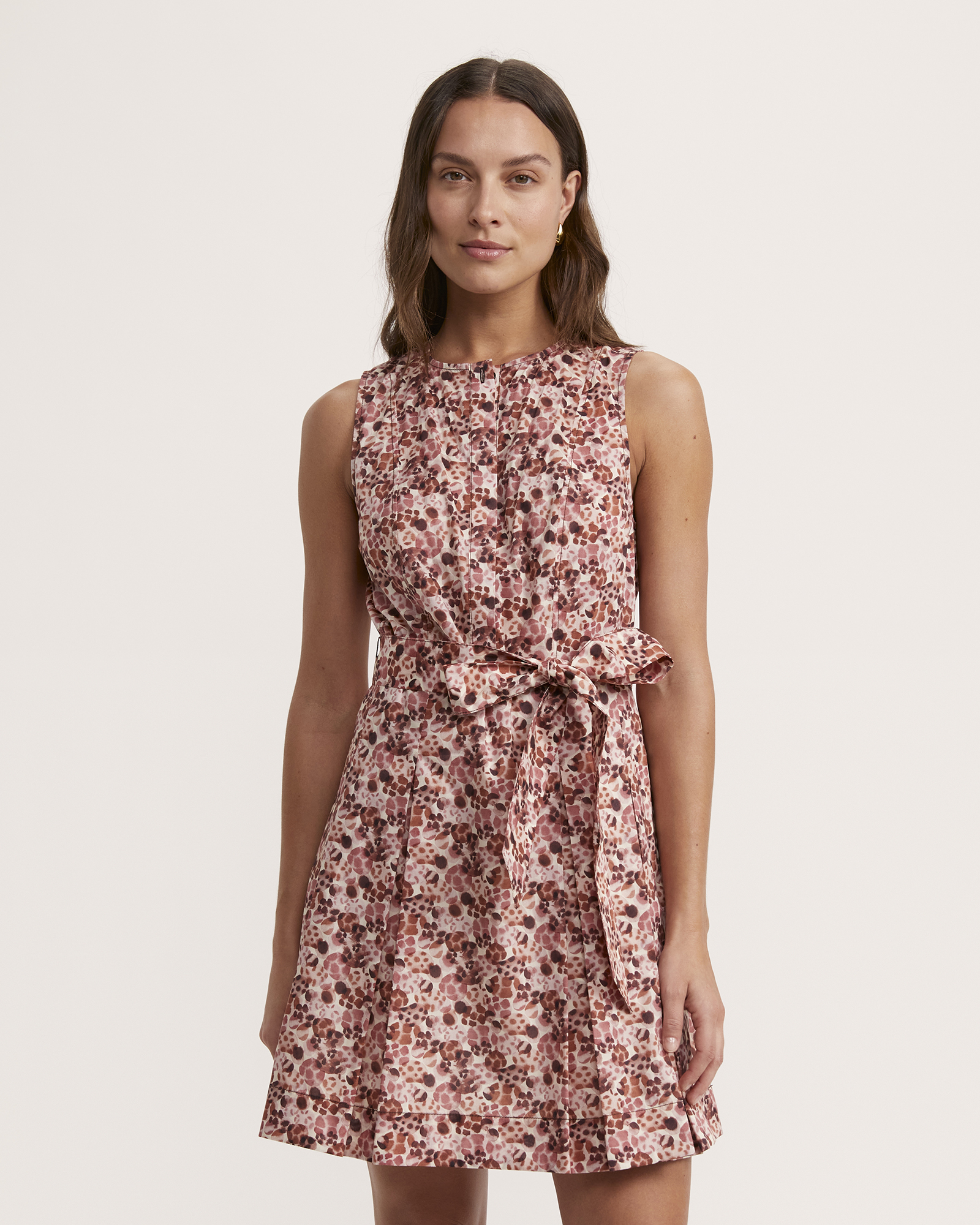 Pebble Belted Cotton Mini Dress in Multi SABA